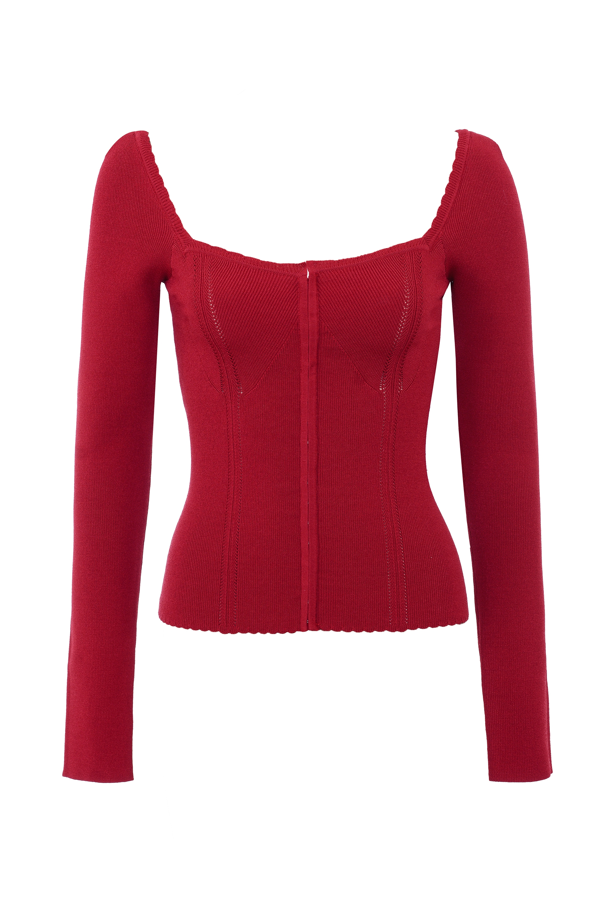 Agatha  Red Fitted Long Sleeve Top — image 8