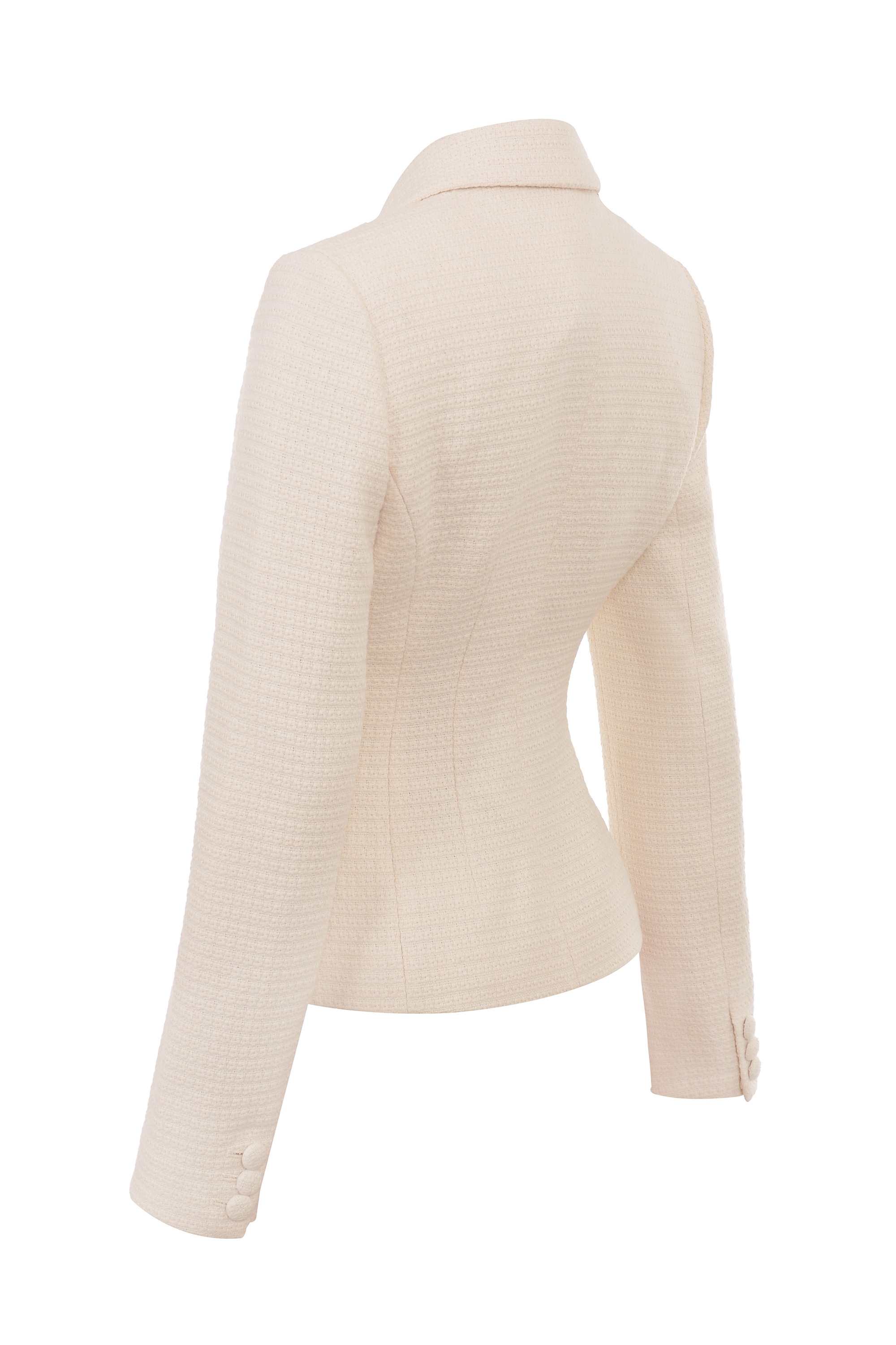 Misha  Cream Boucle Button Front Blazer — image 10