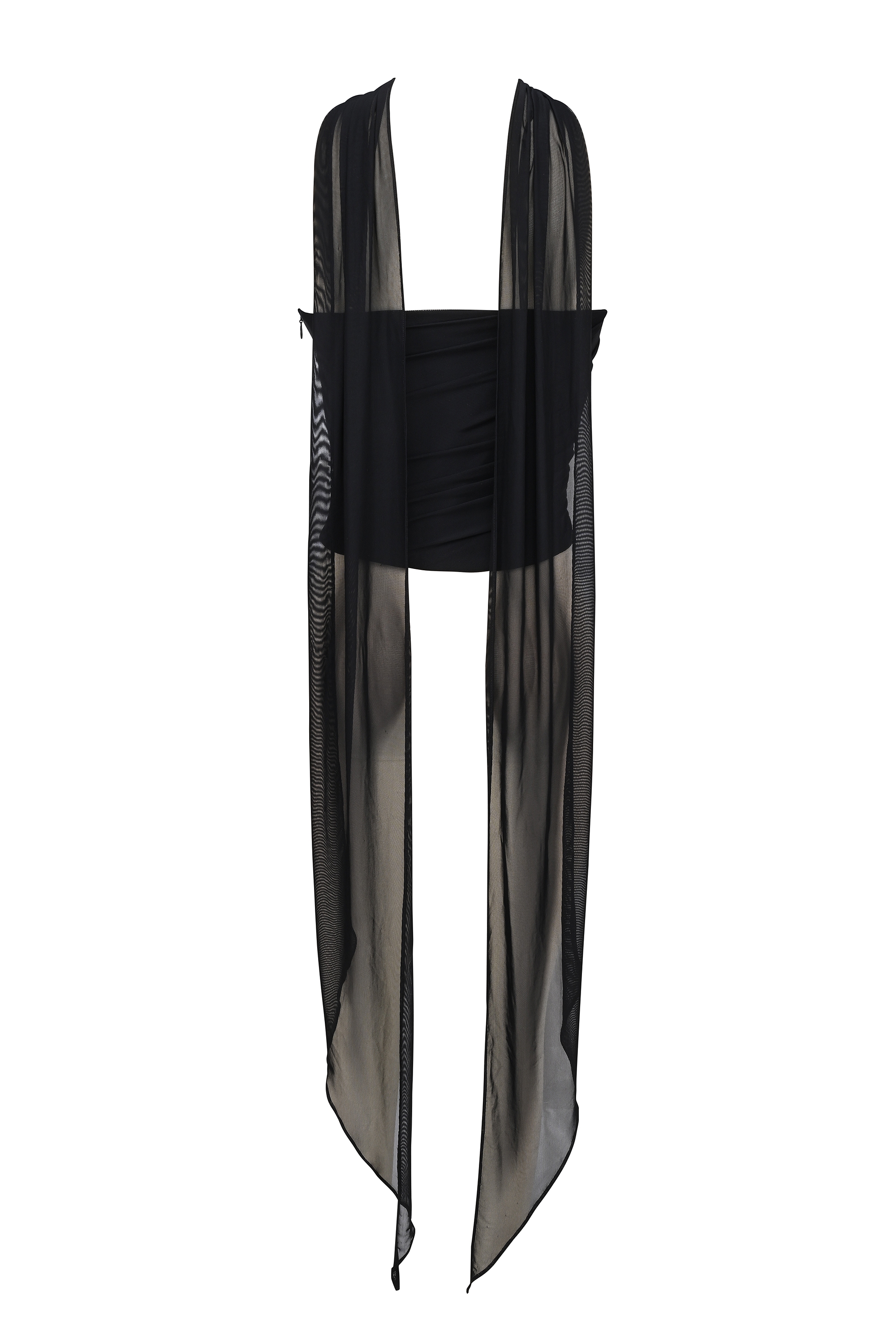 Hallie  Black Strapless Corset with Neck Scarf — image 12
