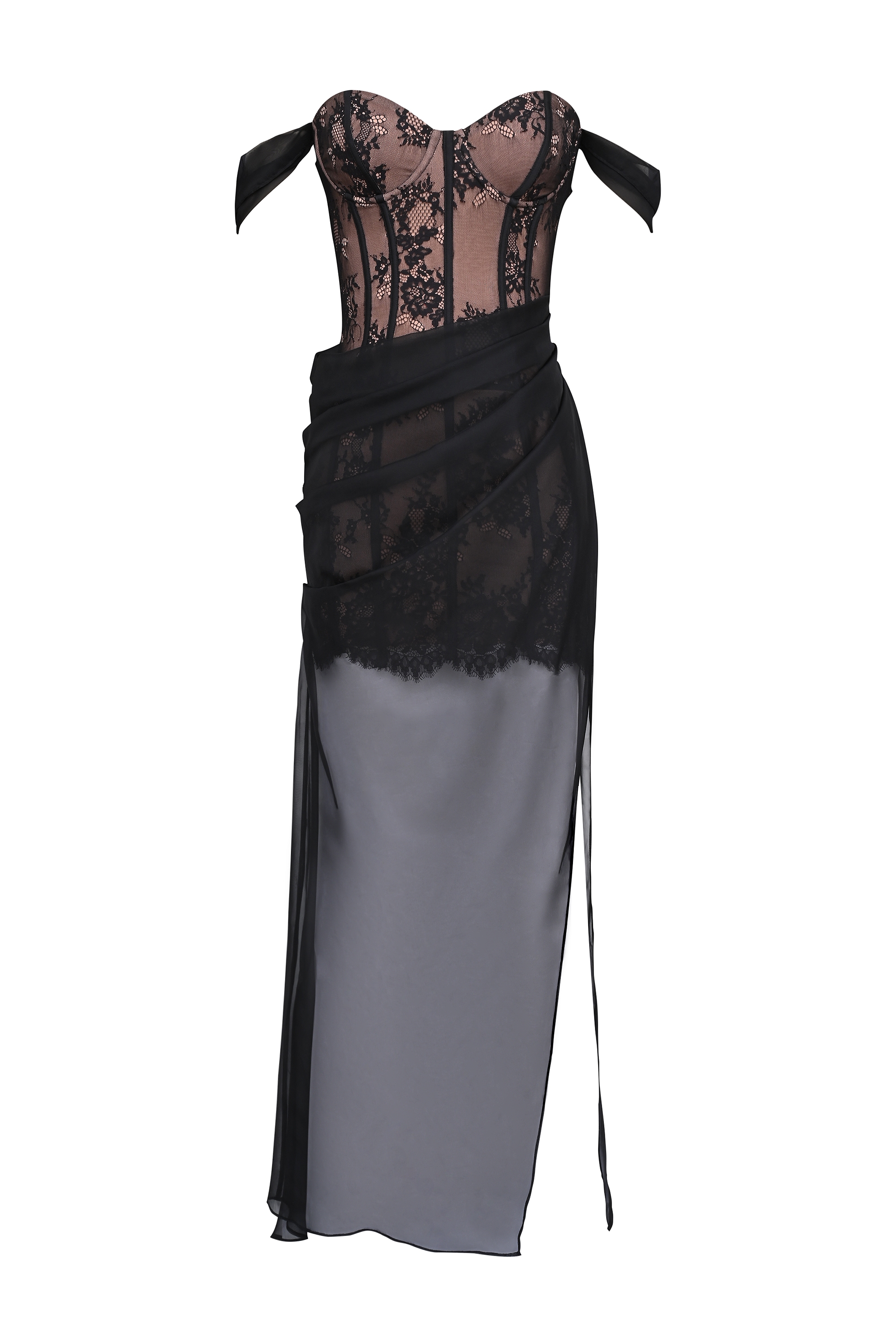 Debut  Black Off Shoulder Lace Maxi Dress — image 12