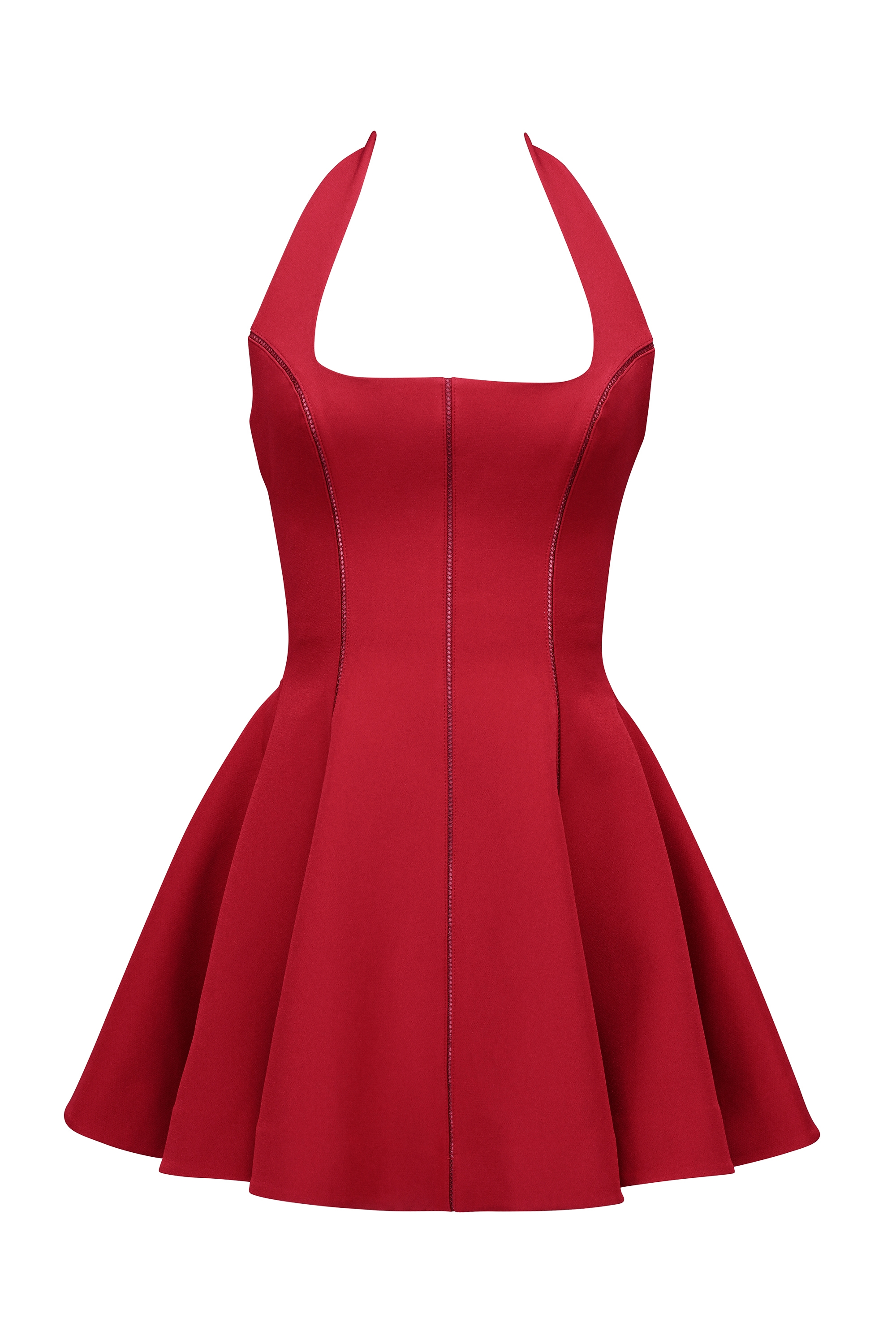 Loulette  Red Halter Neck Bow Mini Dress — image 15
