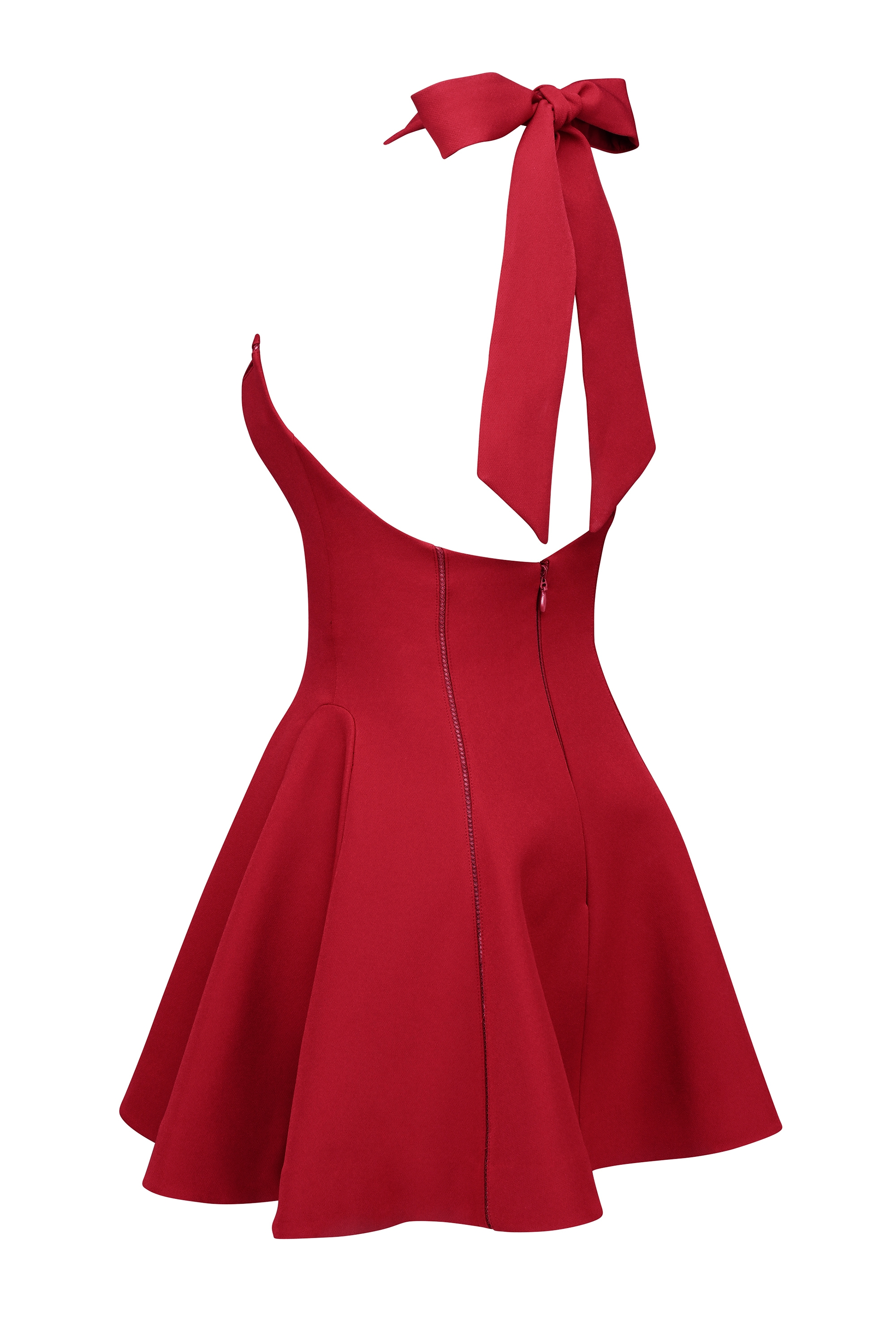Loulette  Red Halter Neck Bow Mini Dress — image 16