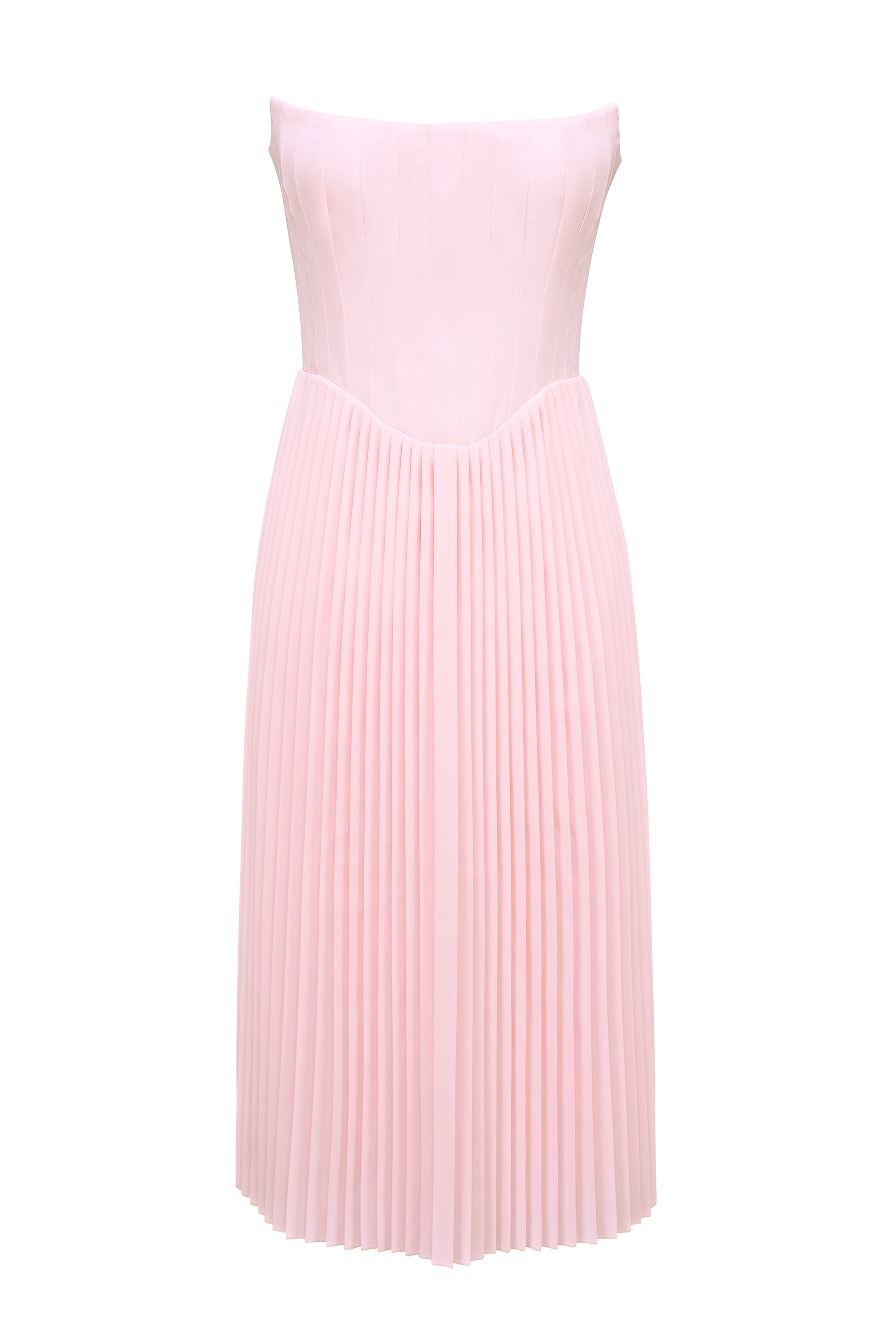 Marci  Pink Pleated Midi Corset Dress — image 14