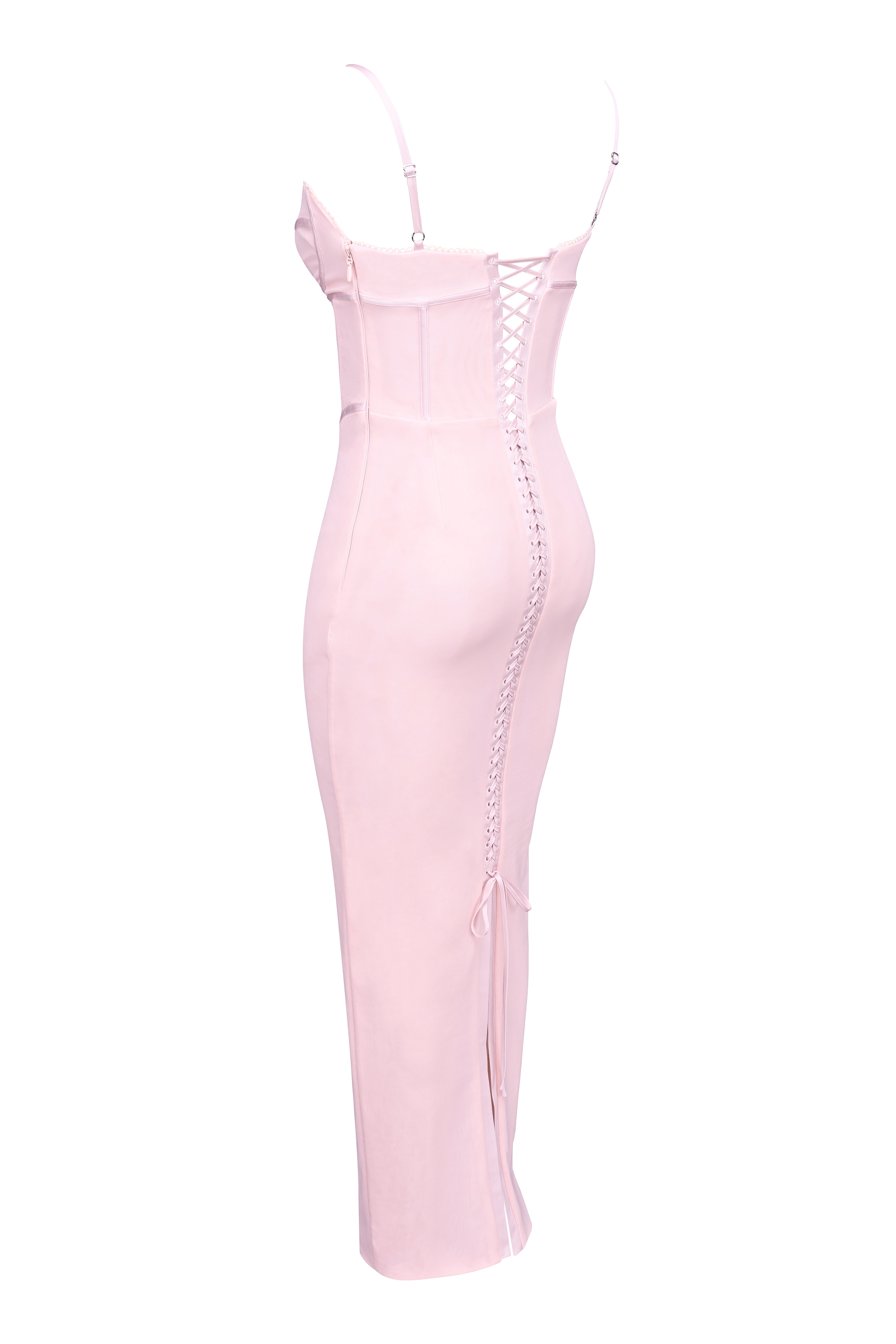 Romy  Pink Mesh Bodycon Maxi Dress — image 16