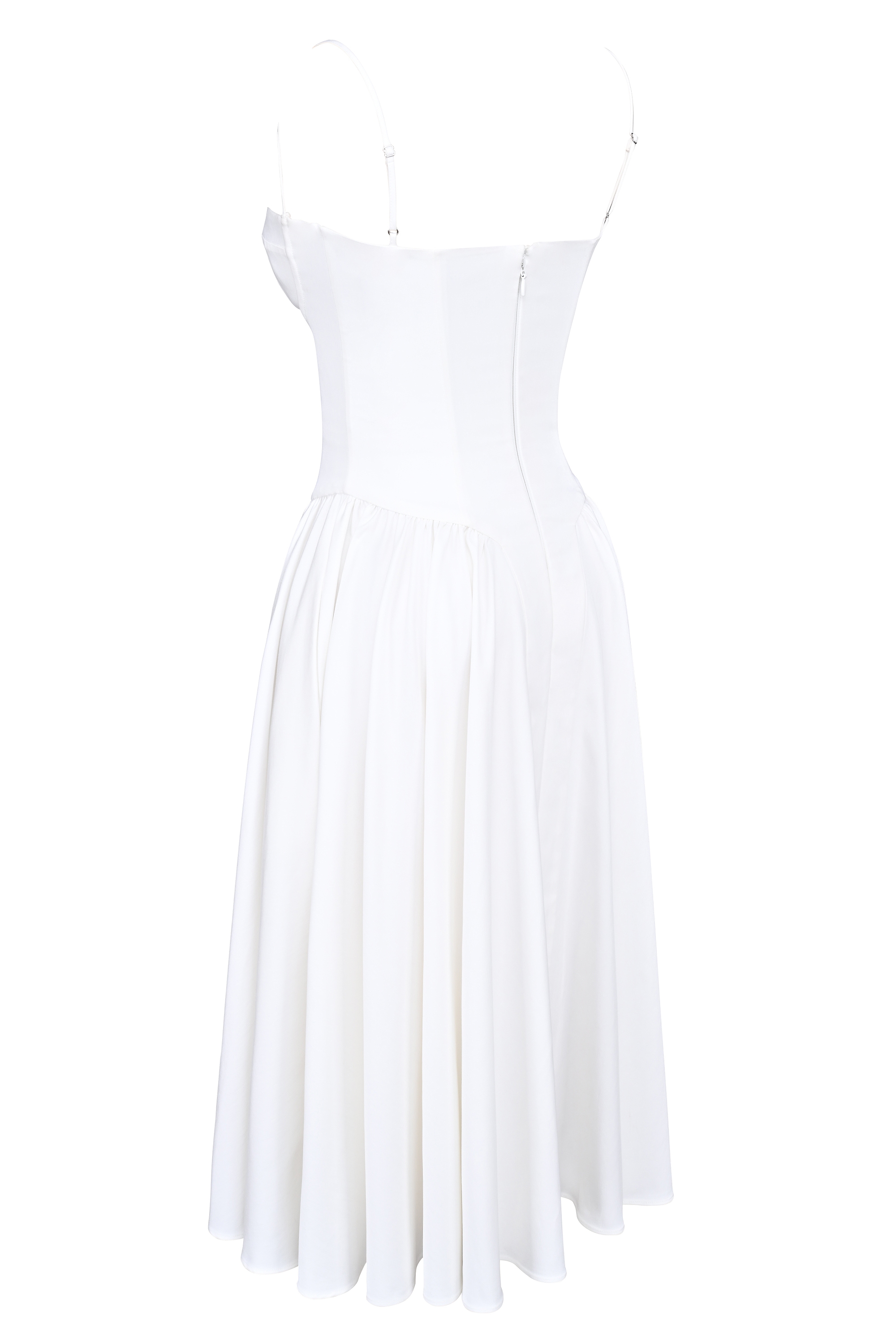 Samaria  White Corset Midi Dress — image 14