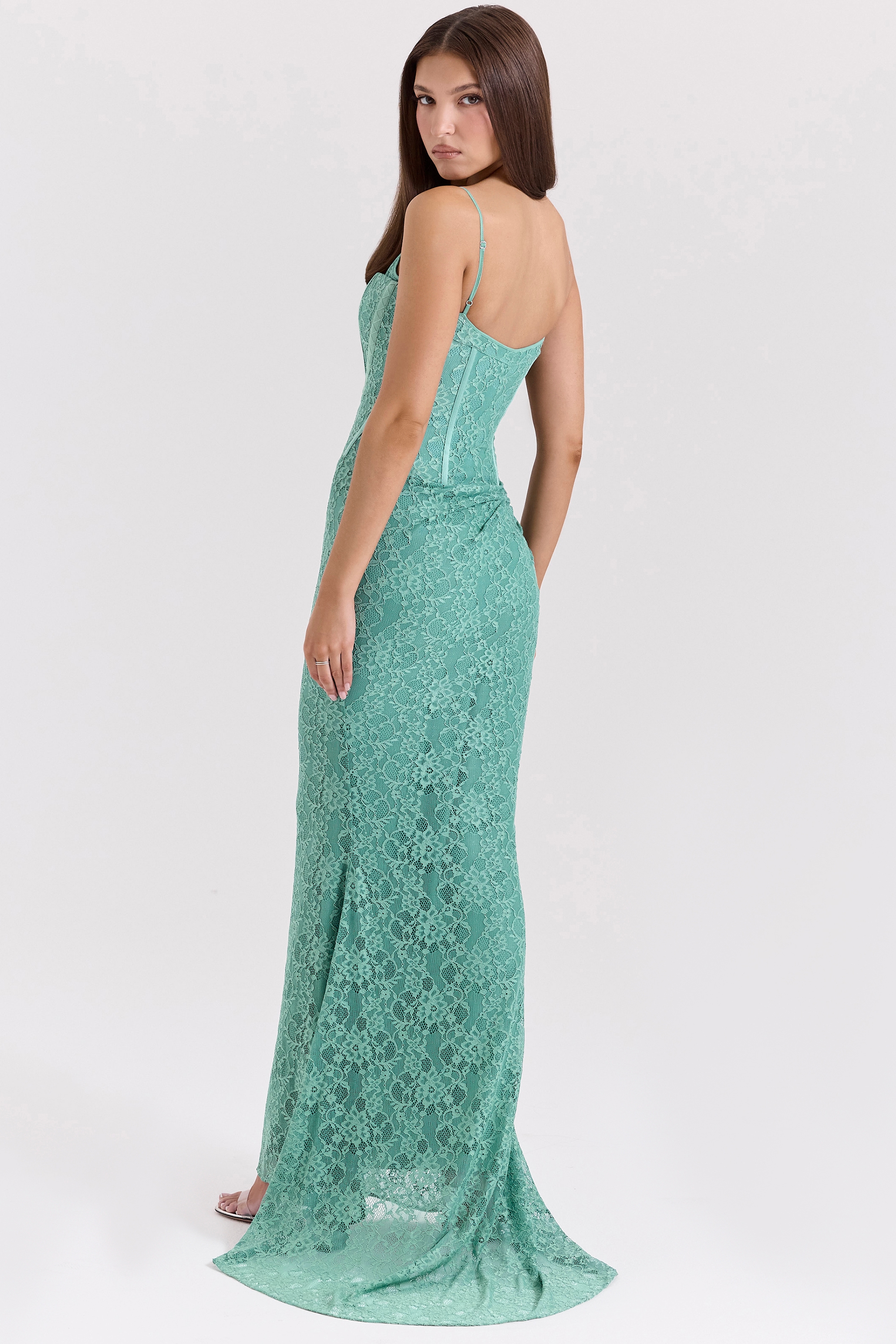 Antonina  Jade Lace Corset Maxi Dress — image 5