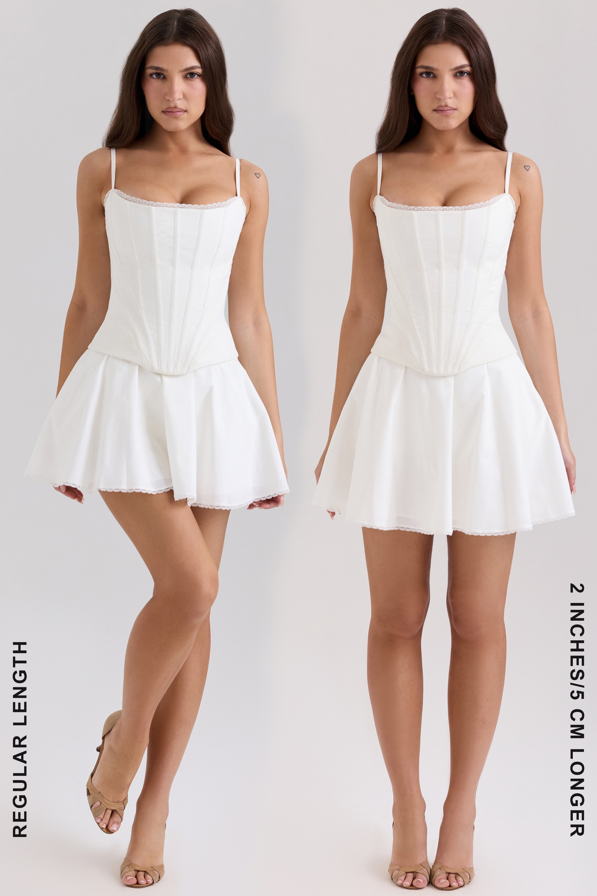 Celia  White Cotton Built-In Bloomer Shorts Mini Skirt — image 6