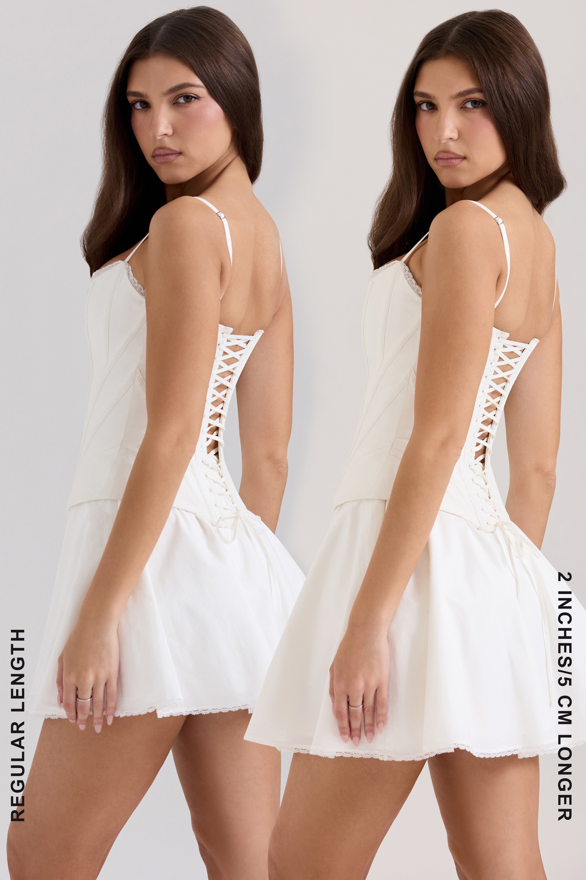 Celia  White Cotton Built-In Bloomer Shorts Mini Skirt — image 7
