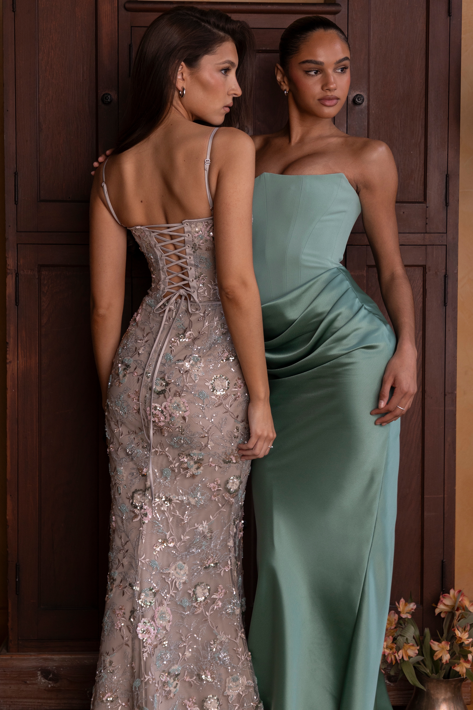 Naima  Silver Embellished Beaded Corset Maxi Dress — image 13