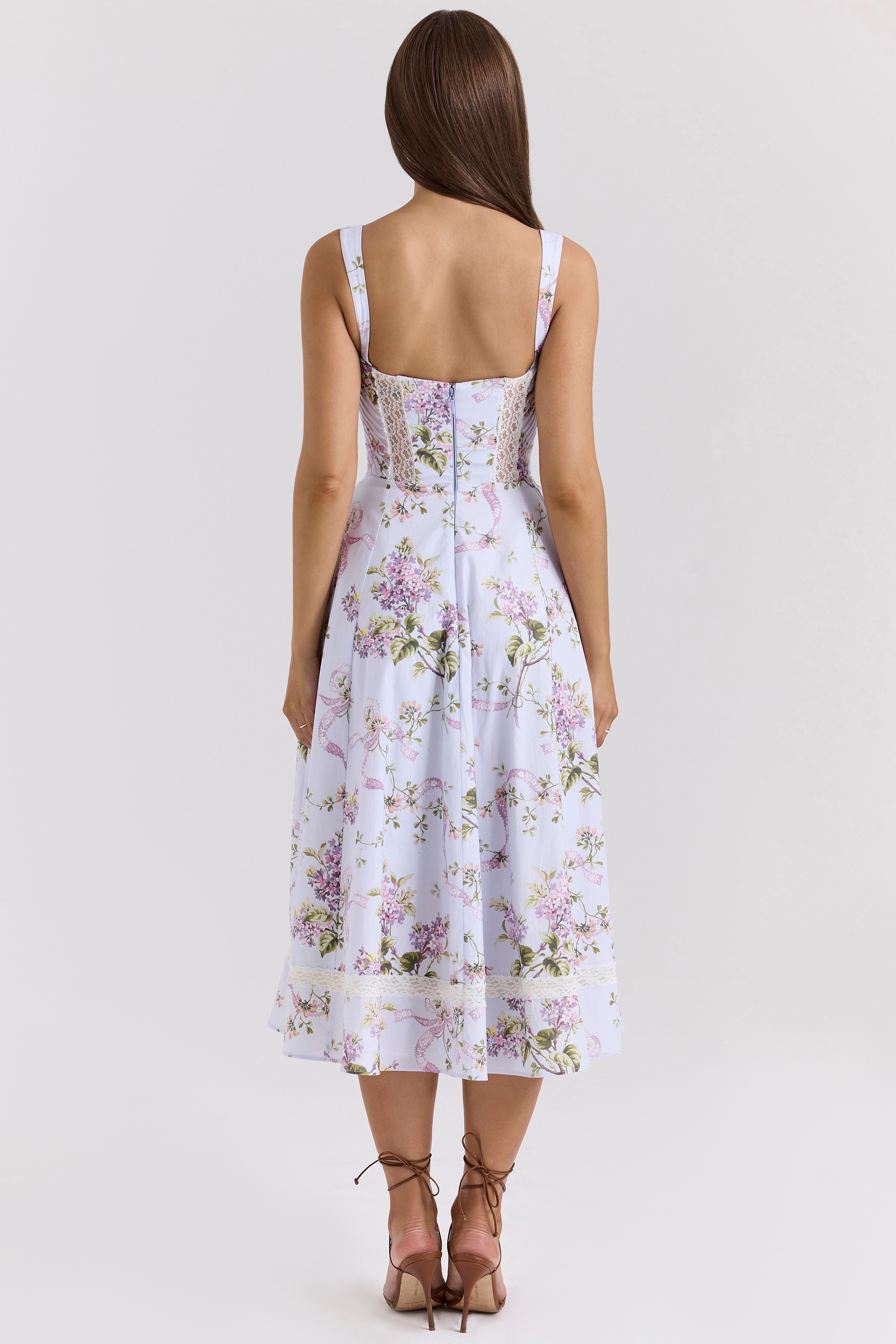 Kim  Lilac Floral Cotton Midi Sundress — image 8
