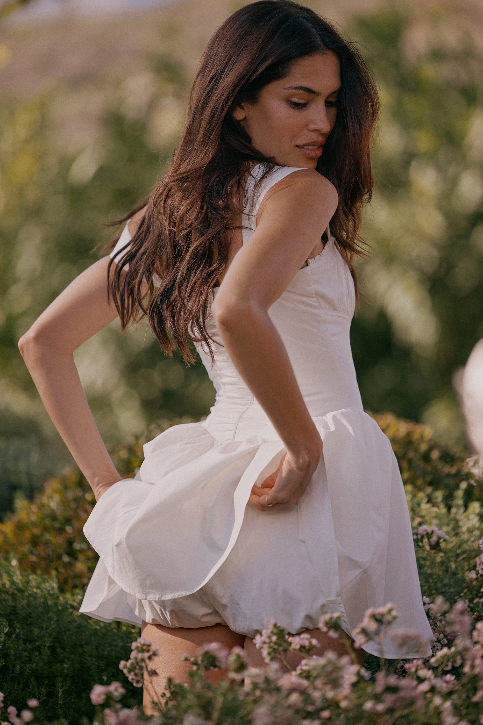 Ophelia  White Cotton Mini Dress With Bloomers — image 2