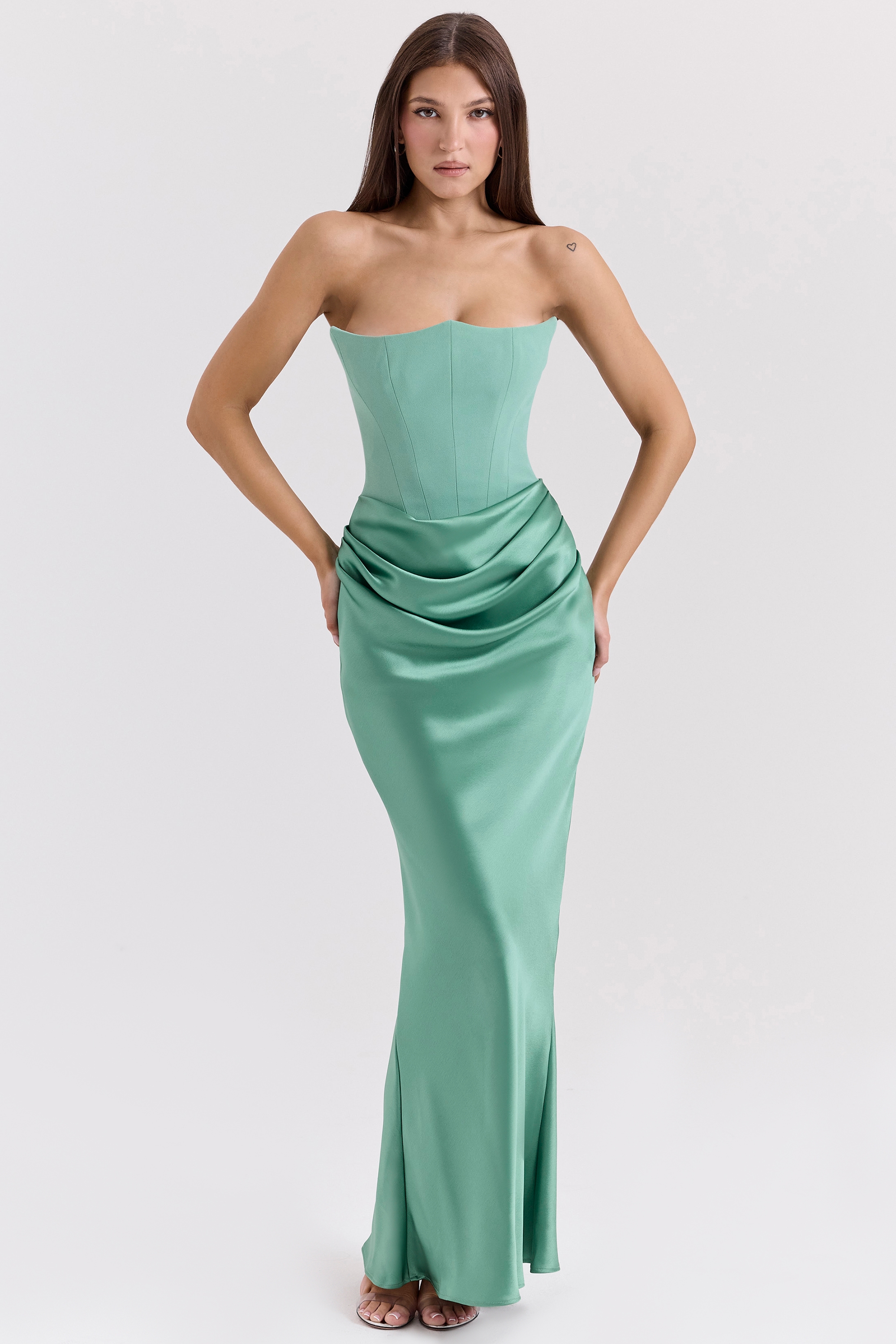 Persephone  Jade Strapless Corset Maxi Dress — image 1