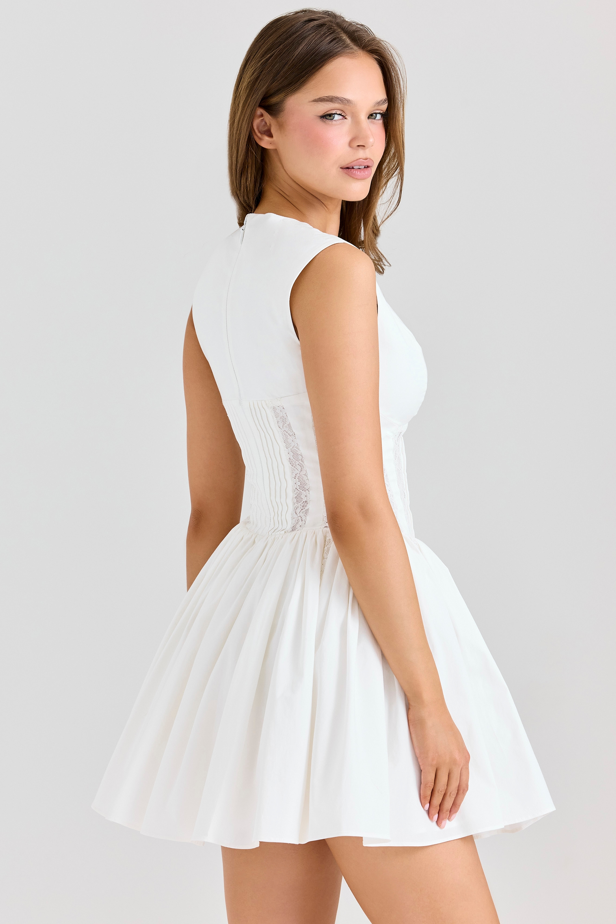 Carmel  White Stretch Cotton Mini Dress — image 2