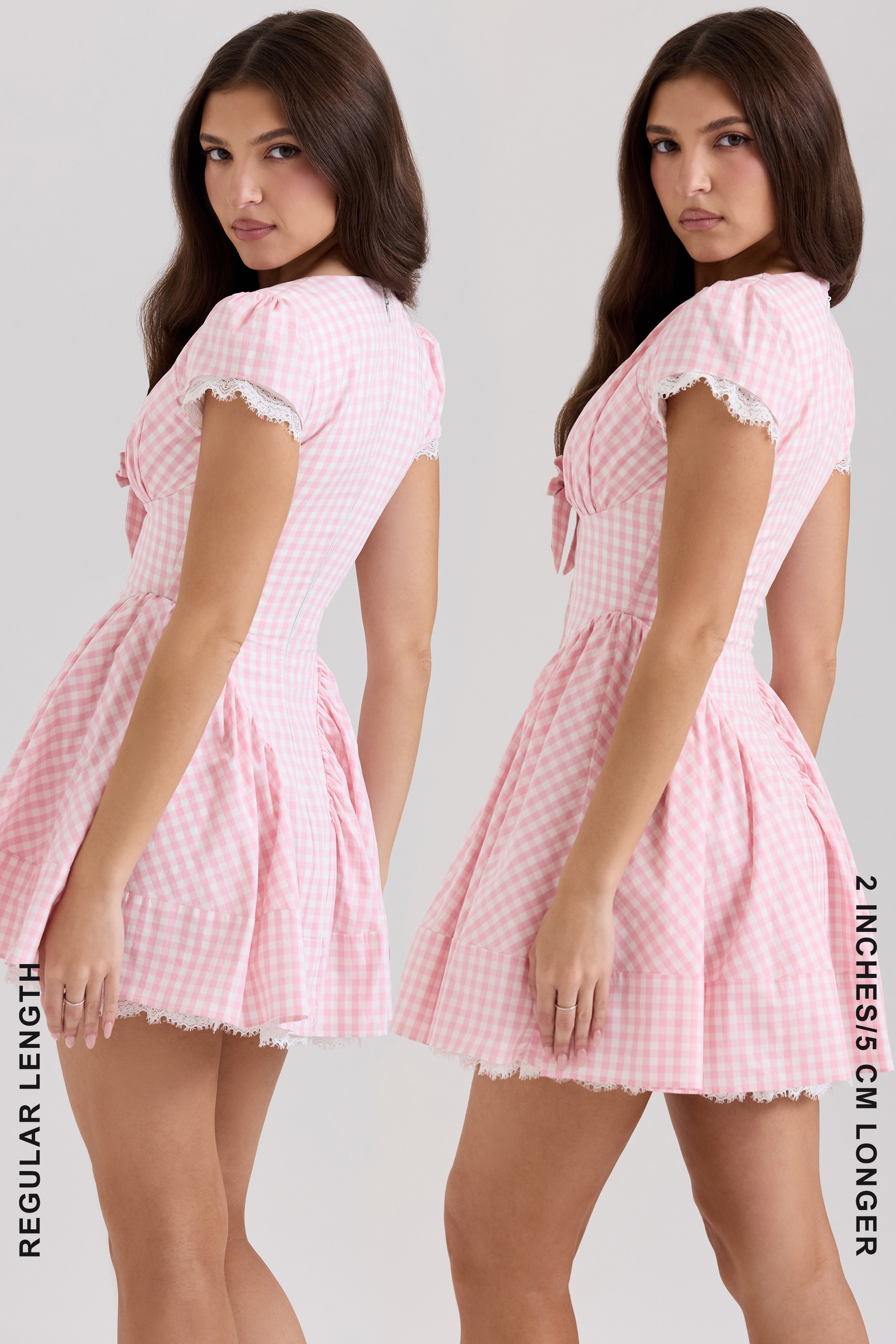 Emiliana  Pink Gingham Cotton Mini Dress — image 6