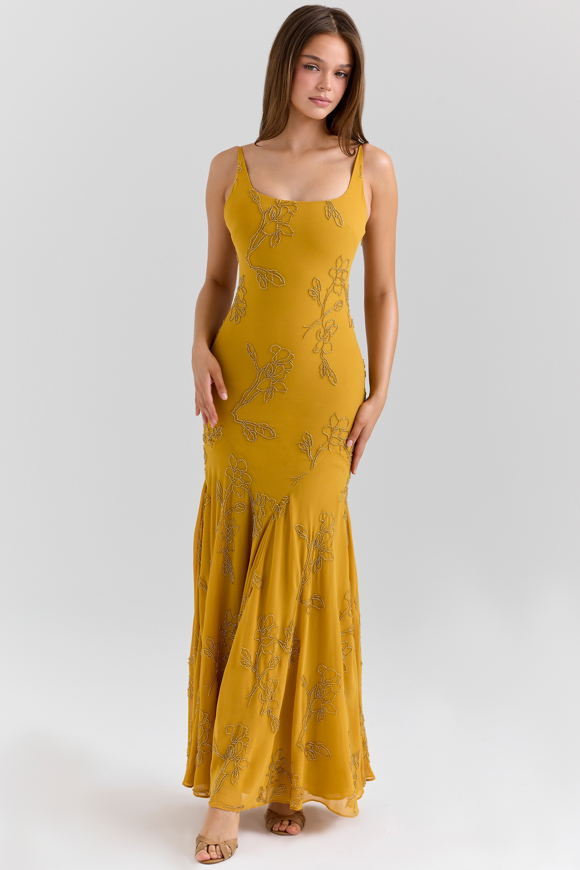 Rosalia  Gold Embellished Hand Beaded Maxi Dress — image 3