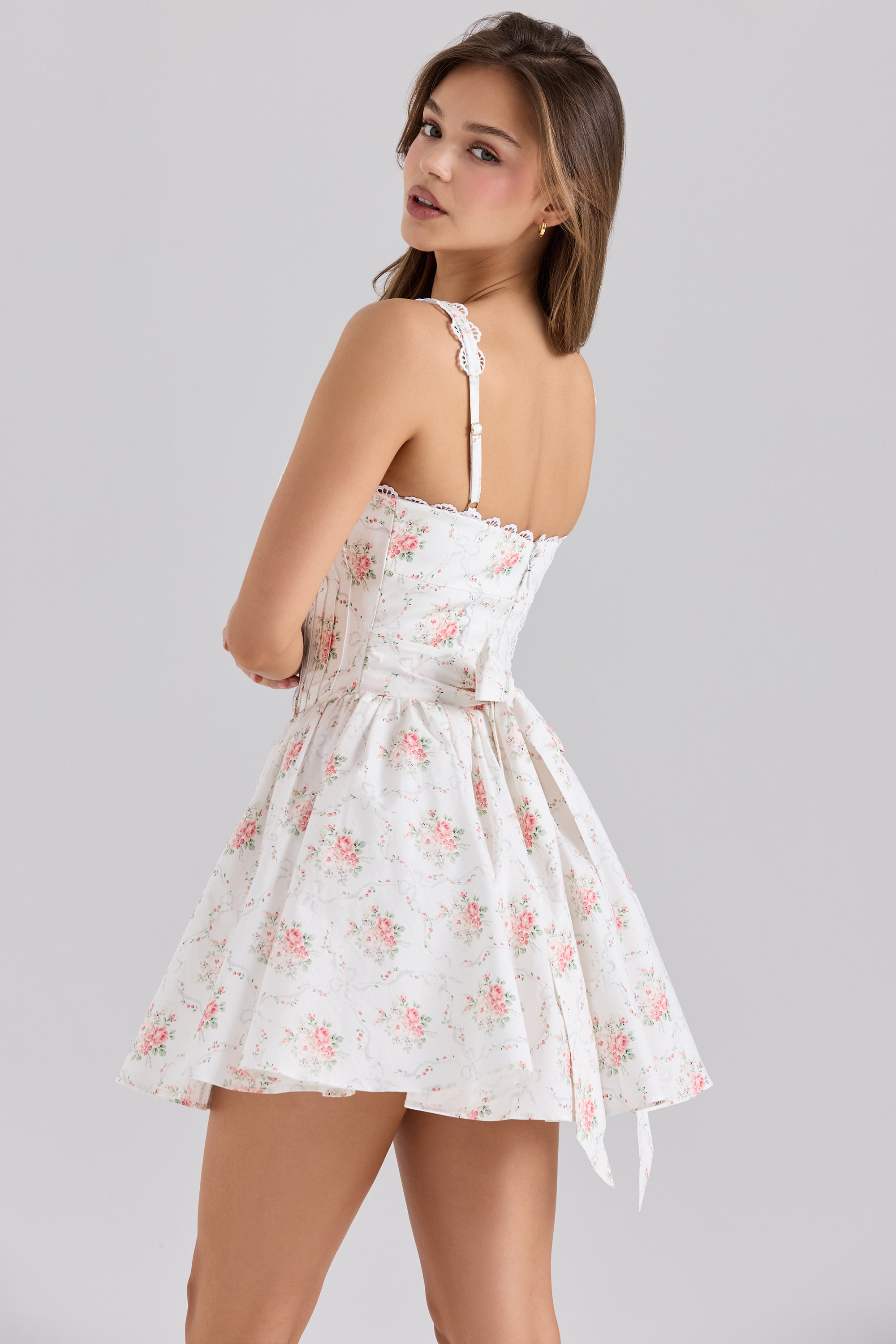 Sade  Rose Print Stretch Cotton Mini Dress — image 7