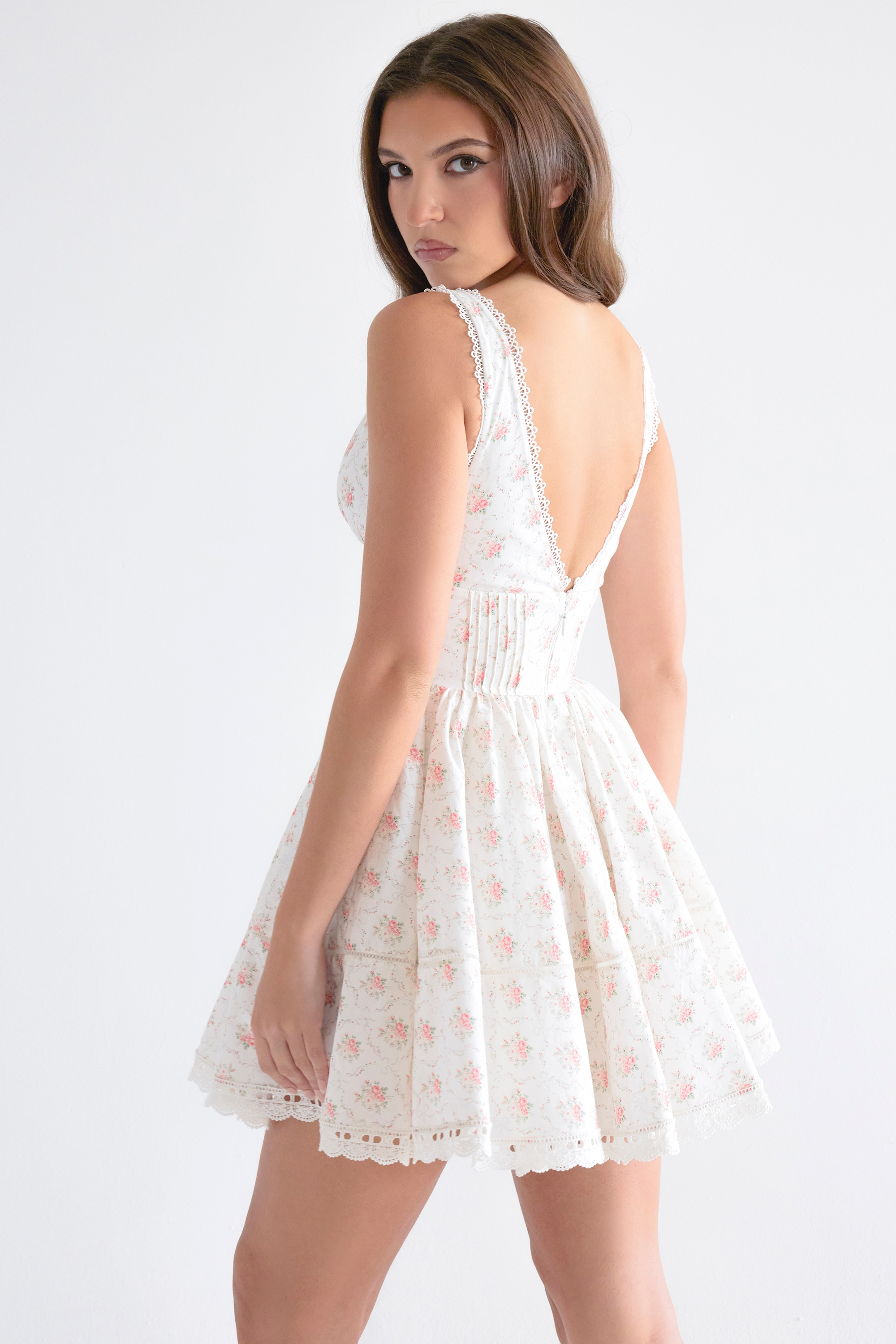 Salma  Rose Print Mini Dress — image 7