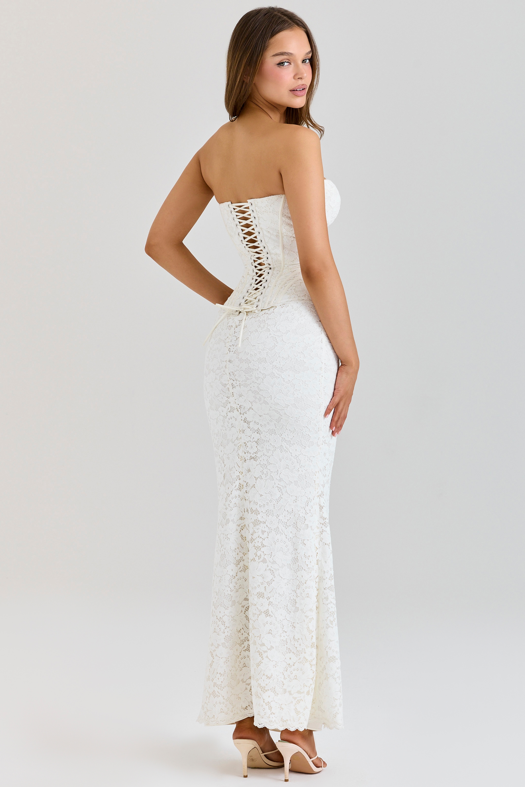Solaine  Ivory Lace Corset Maxi Dress — image 3