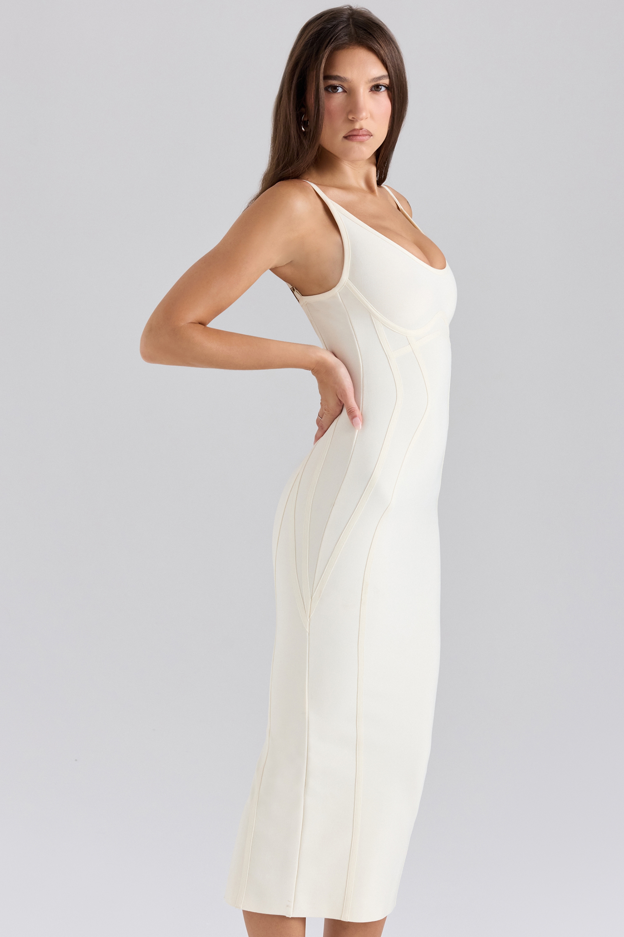 The Hourglass  Ivory Midi Bandage Dress — image 5