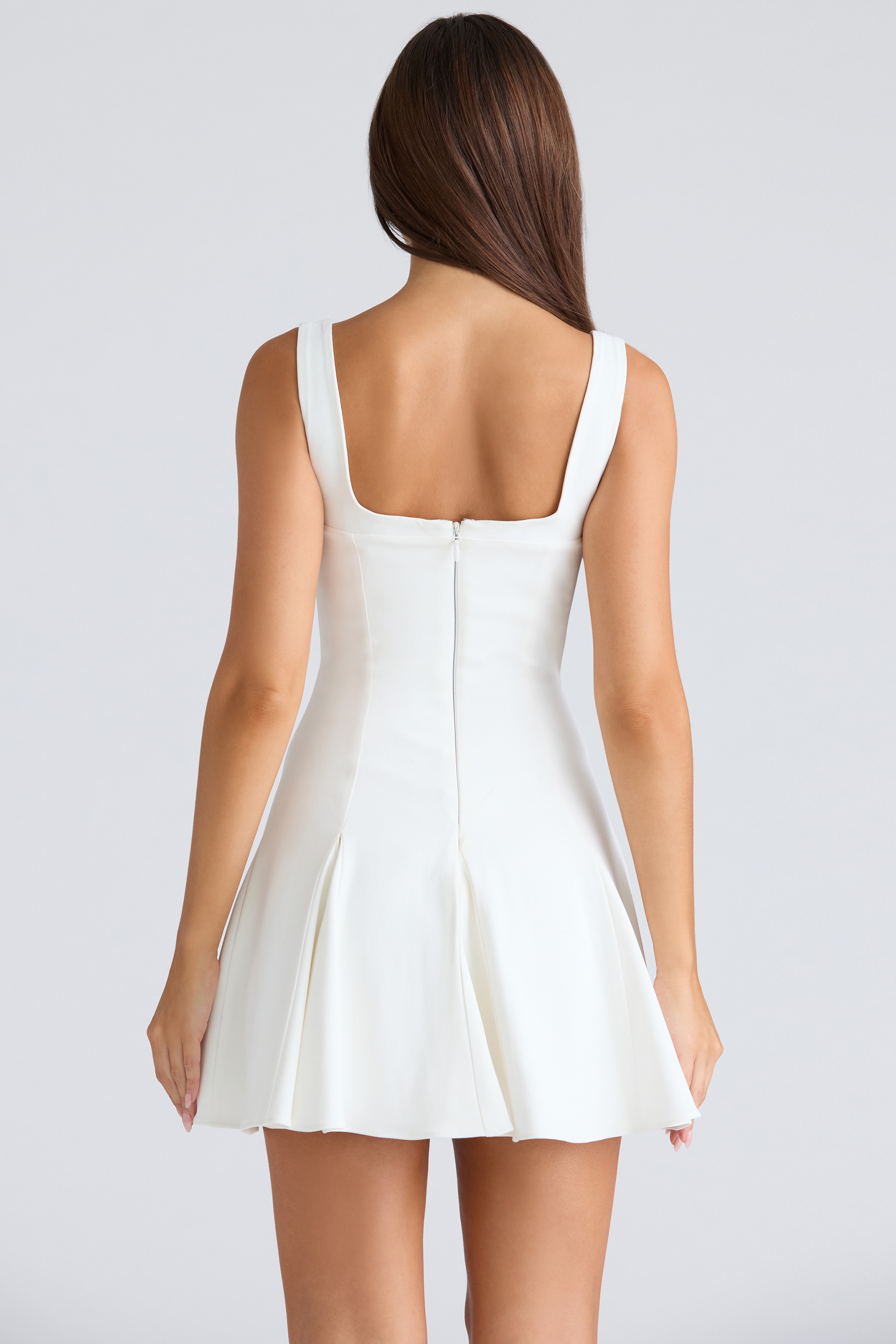 Amelie  Vintage Ivory Stretch Crepe Mini Dress — image 2