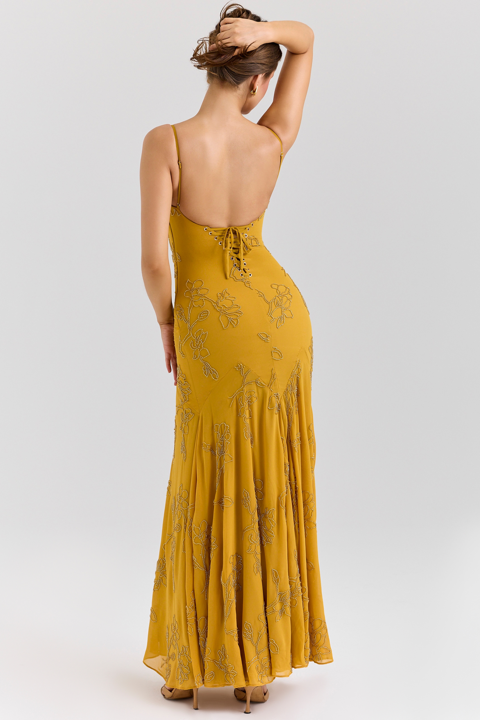 Rosalia  Gold Embellished Hand Beaded Maxi Dress — image 7