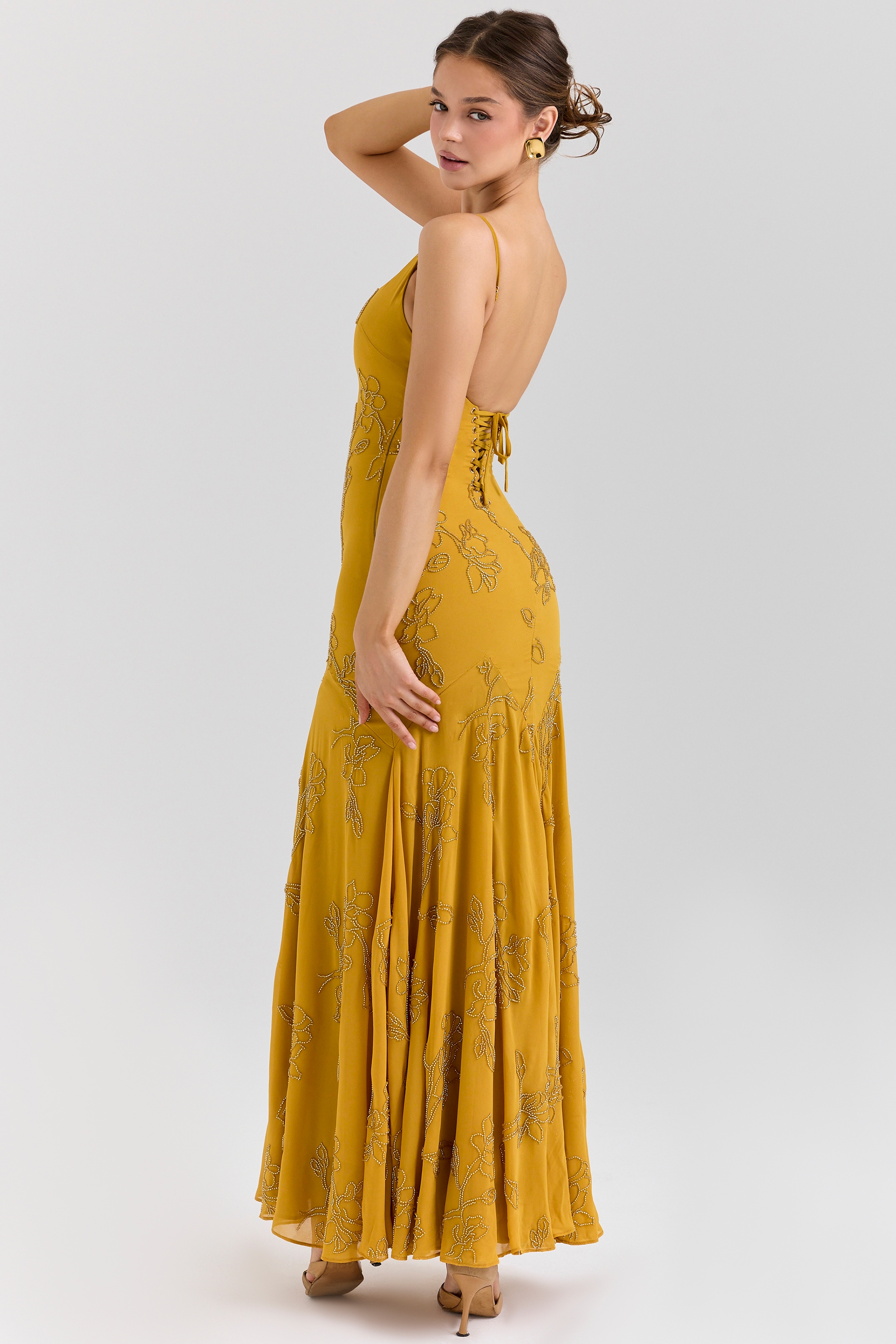 Rosalia  Gold Embellished Hand Beaded Maxi Dress — image 6