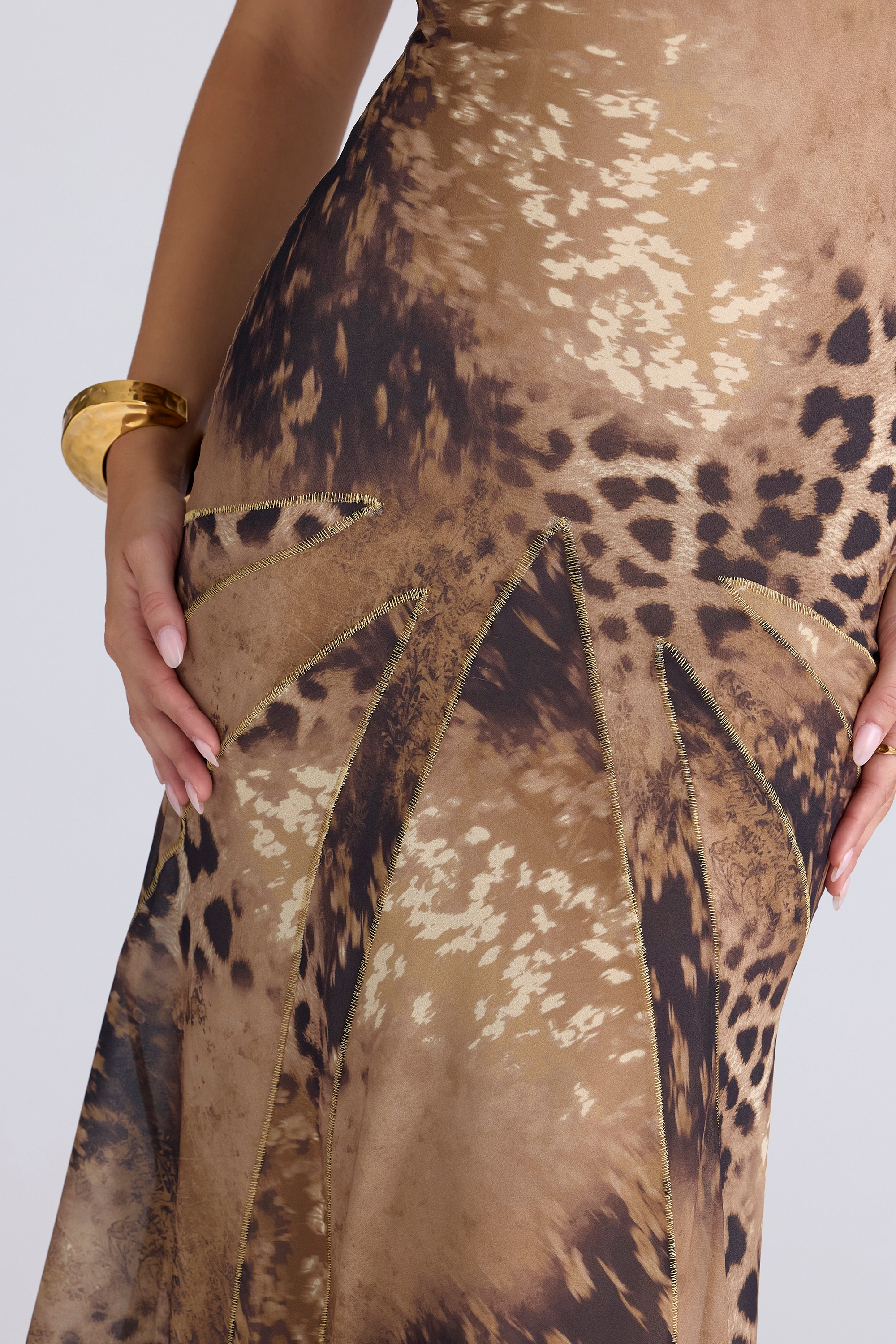 Sacha  Leopard Print Georgette Panelled Maxi Dress - Limited Edition — image 6