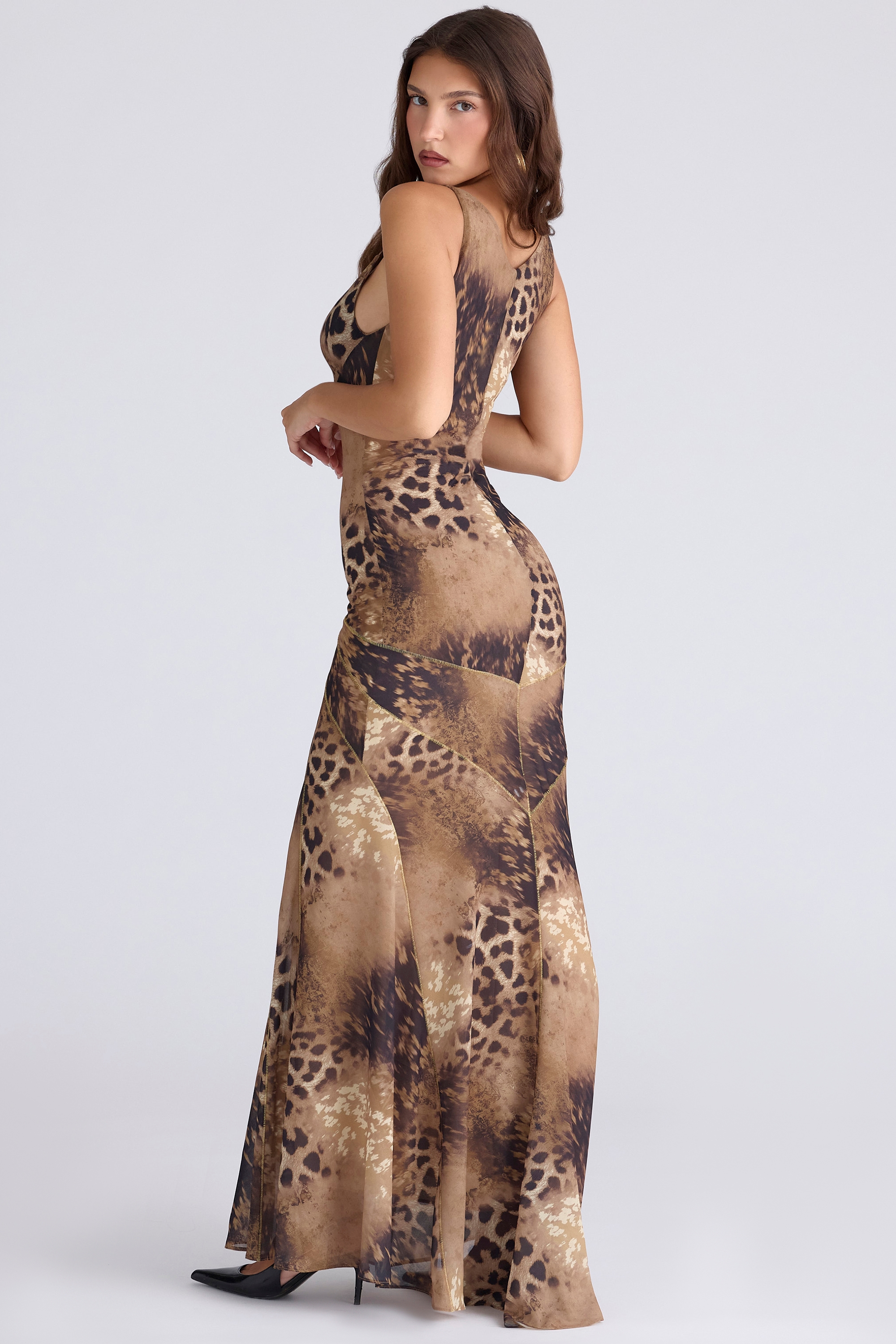 Sacha  Leopard Print Georgette Panelled Maxi Dress - Limited Edition — image 2