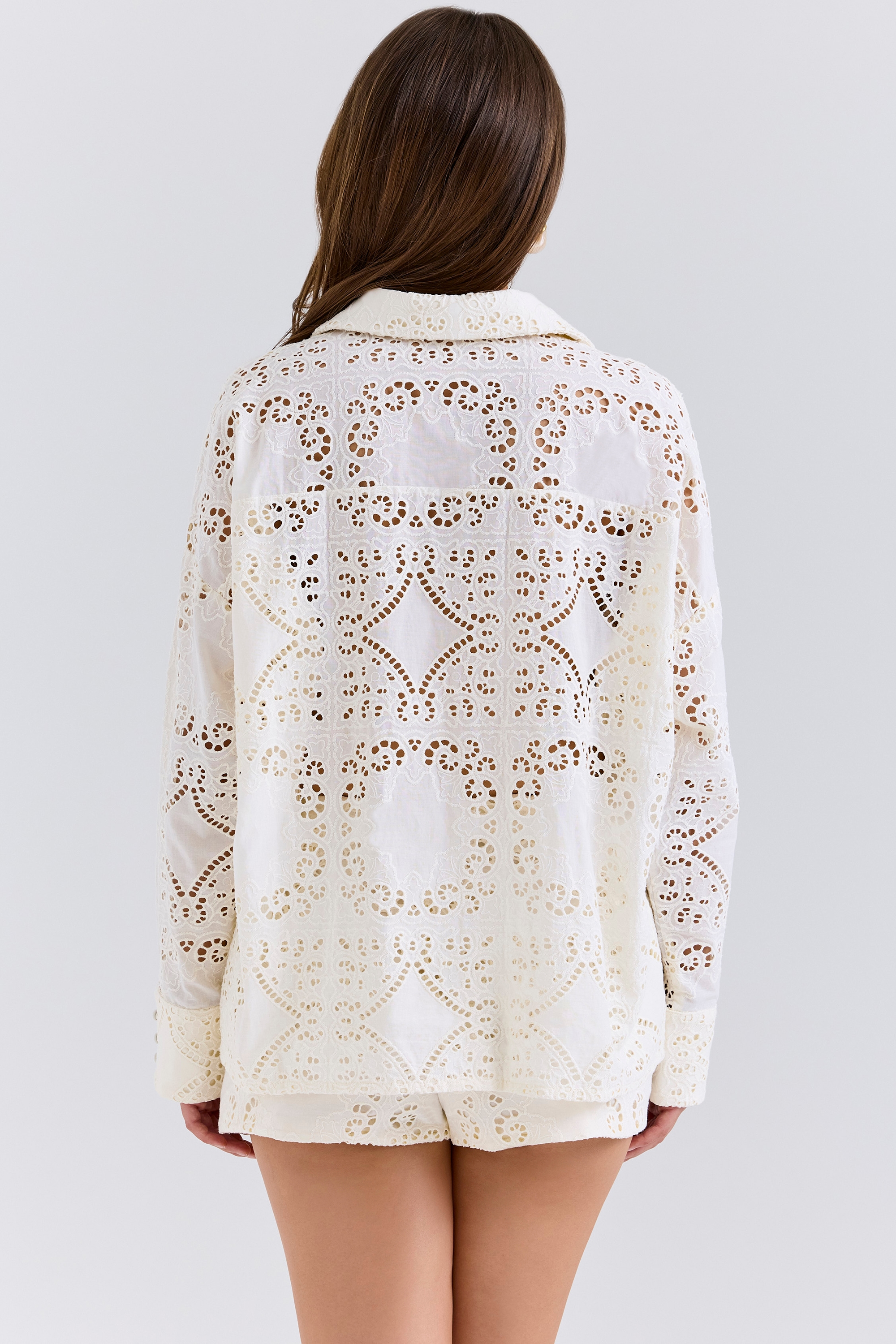 Samah  White Cotton Broderie Anglaise Shirt — image 6