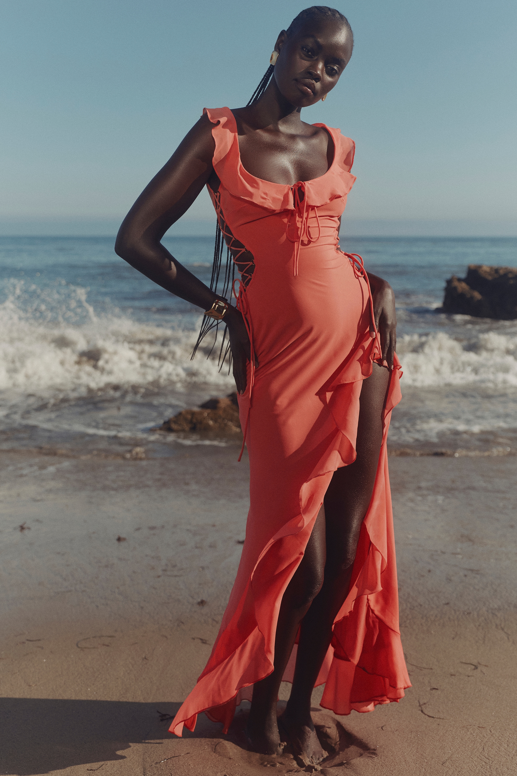 Aloura  Coral Georgette Ruffle Maxi Dress — image 2