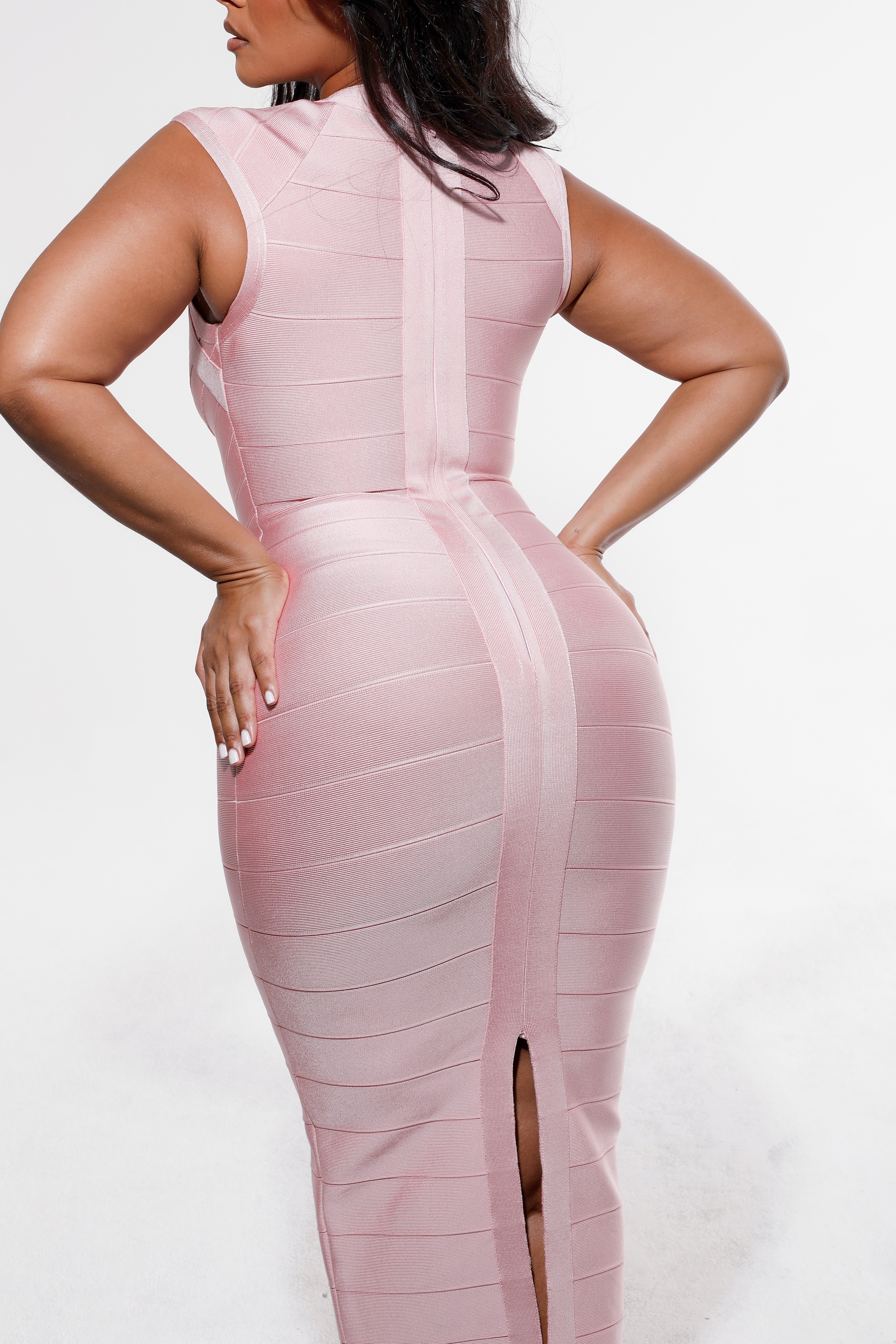 The Icon  Baby Pink Bandage Midi Dress — image 7