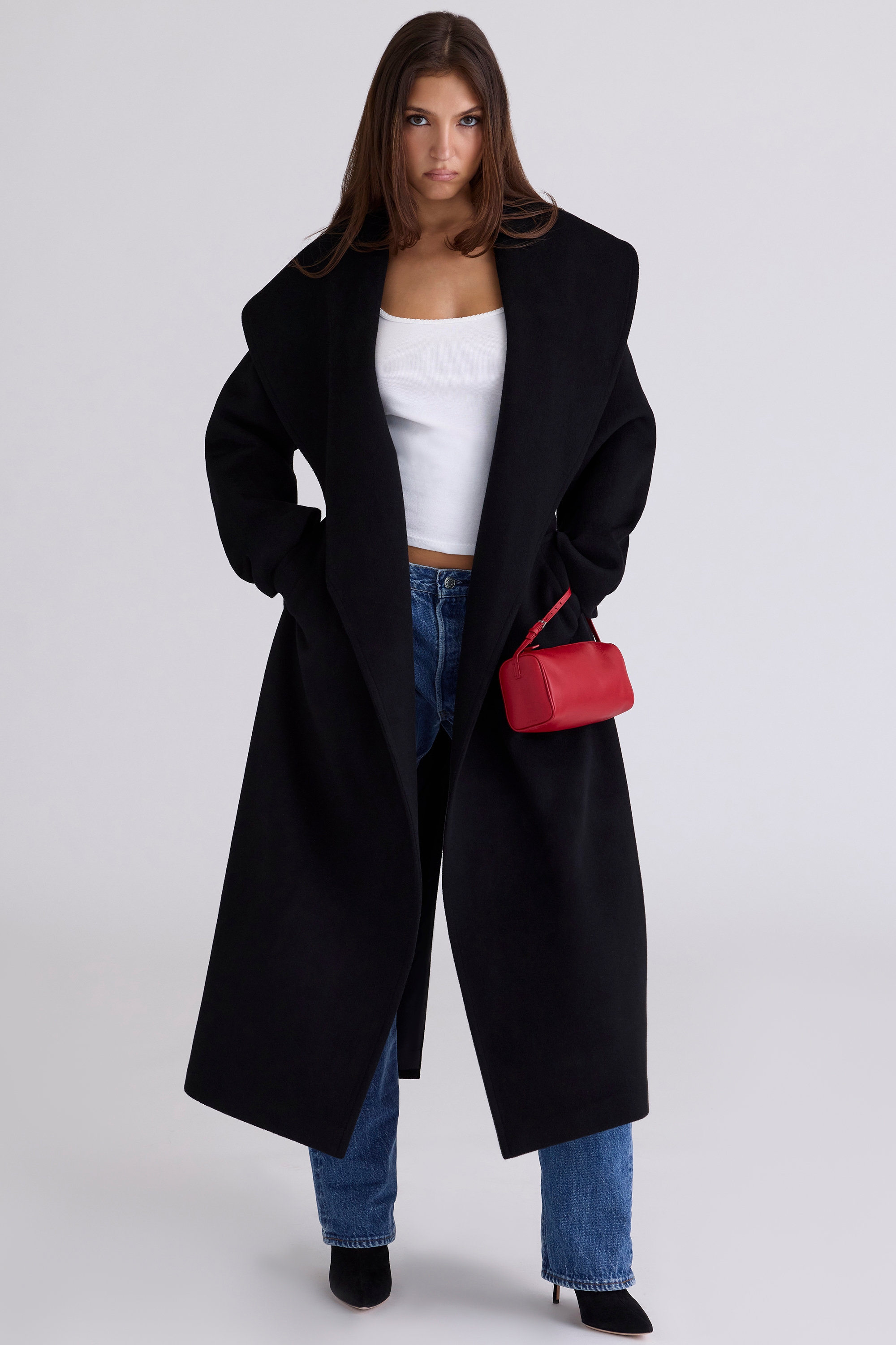 Cocoon  Black Wool Shawl Collar Coat — image 7
