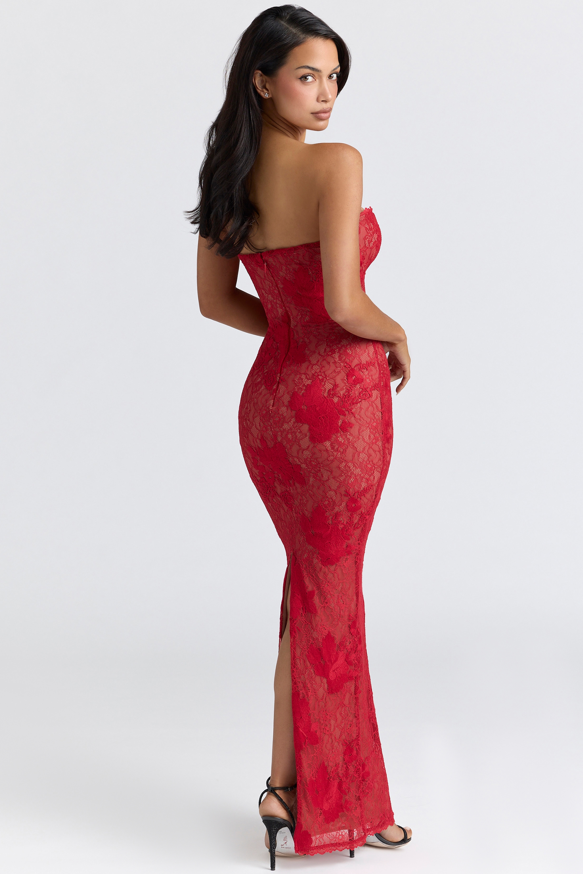 Lucienne  Red Lace Embroidered Maxi Dress - Limited Edition — image 8