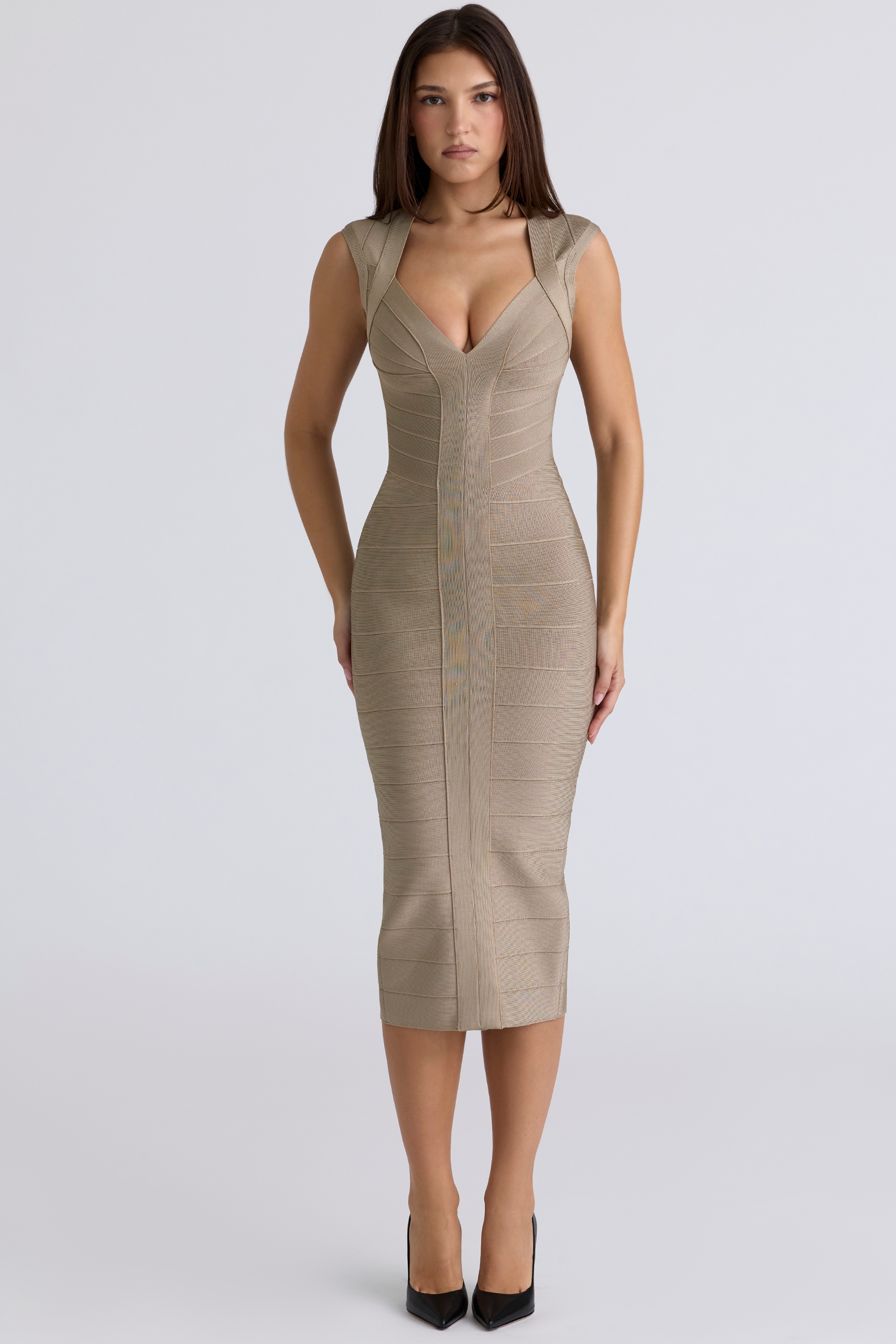 The Icon  Latte Bandage Midi Dress — image 1