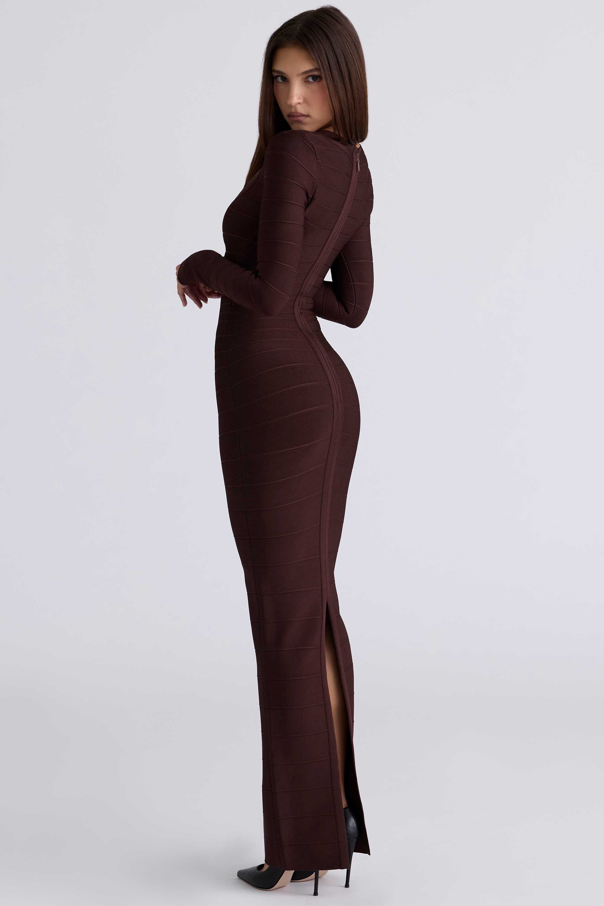 The OG  Chocolat Long Sleeve Bandage Maxi Dress — image 7