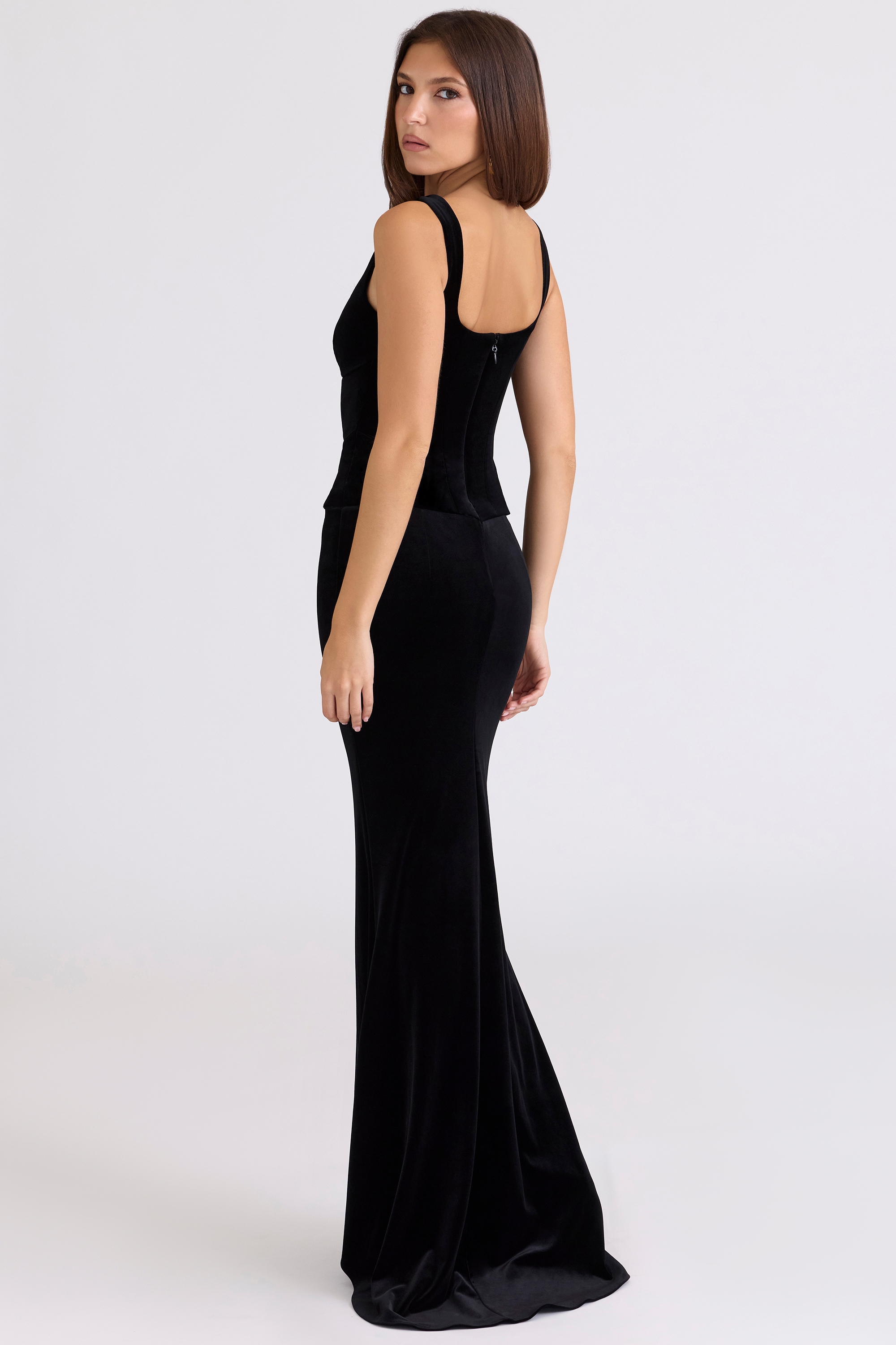 Yasmina  Black Velvet Hourglass Maxi Dress - Limited Edition — image 8