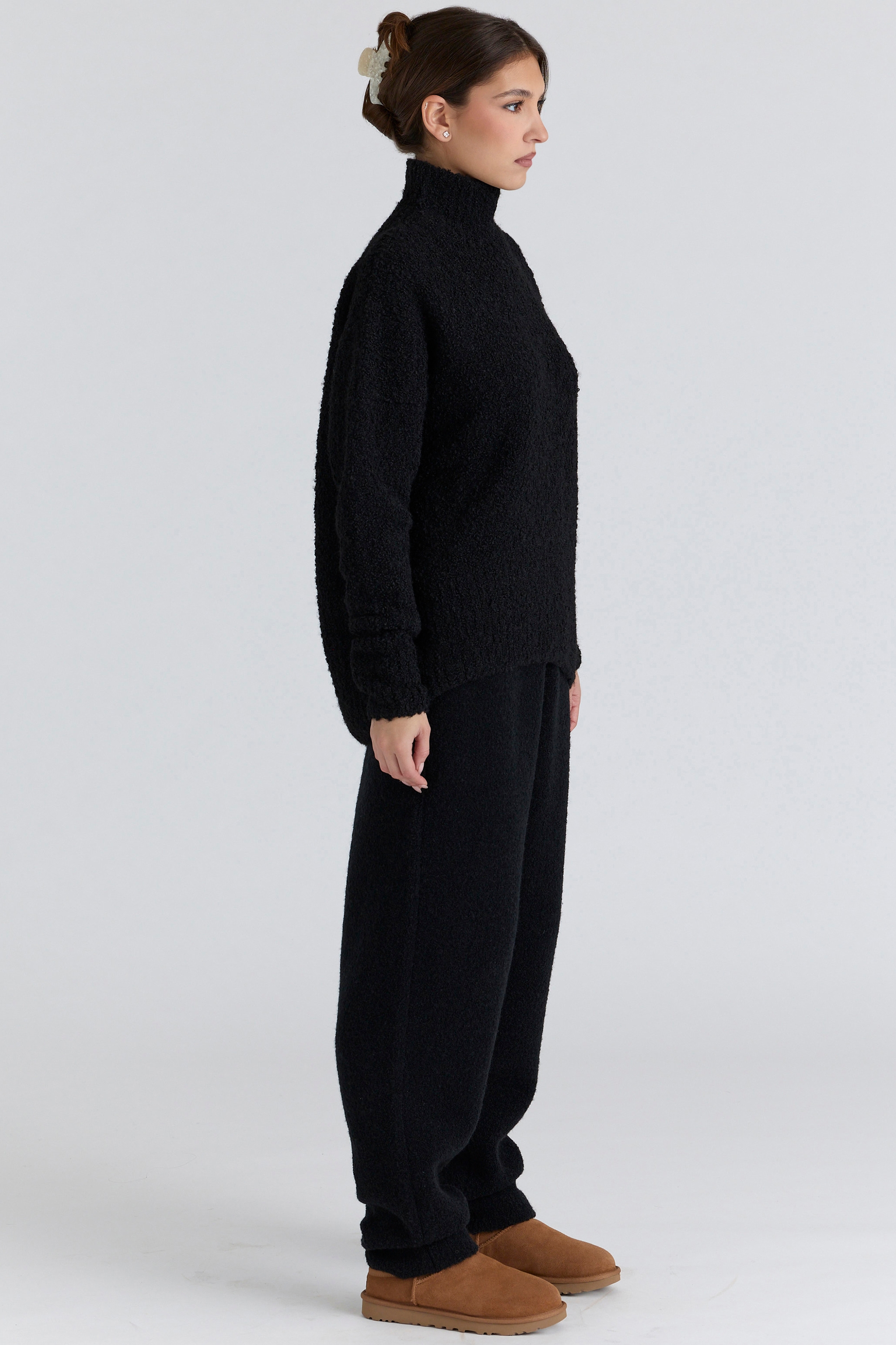 Brooklyn  Black Wool Boucle Knit Sweater — image 5