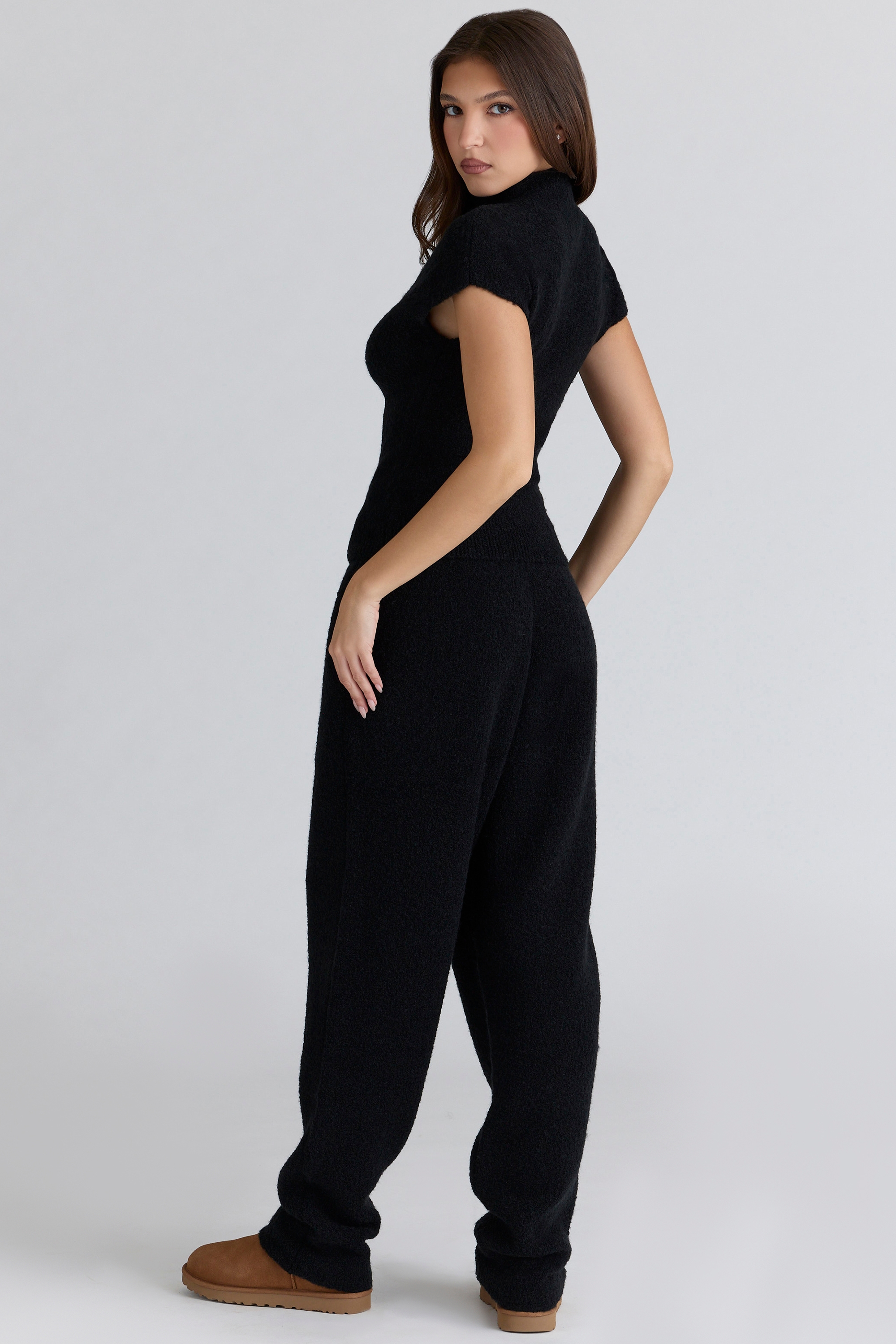Caia  Black Wool Boucle Knit Top — image 6