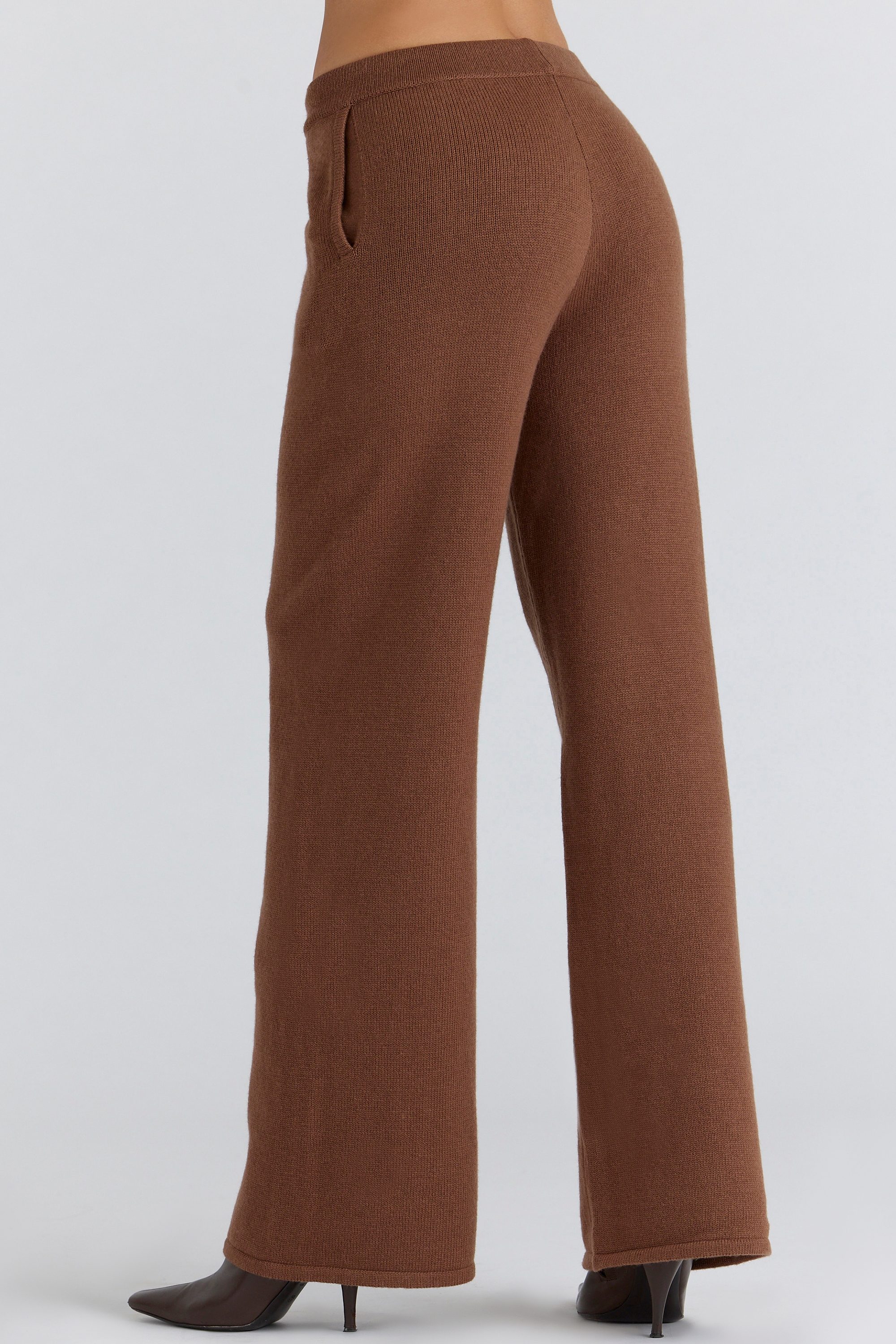 Chelsea  Tan Cashmere + Wool Wide Leg Trousers — image 8