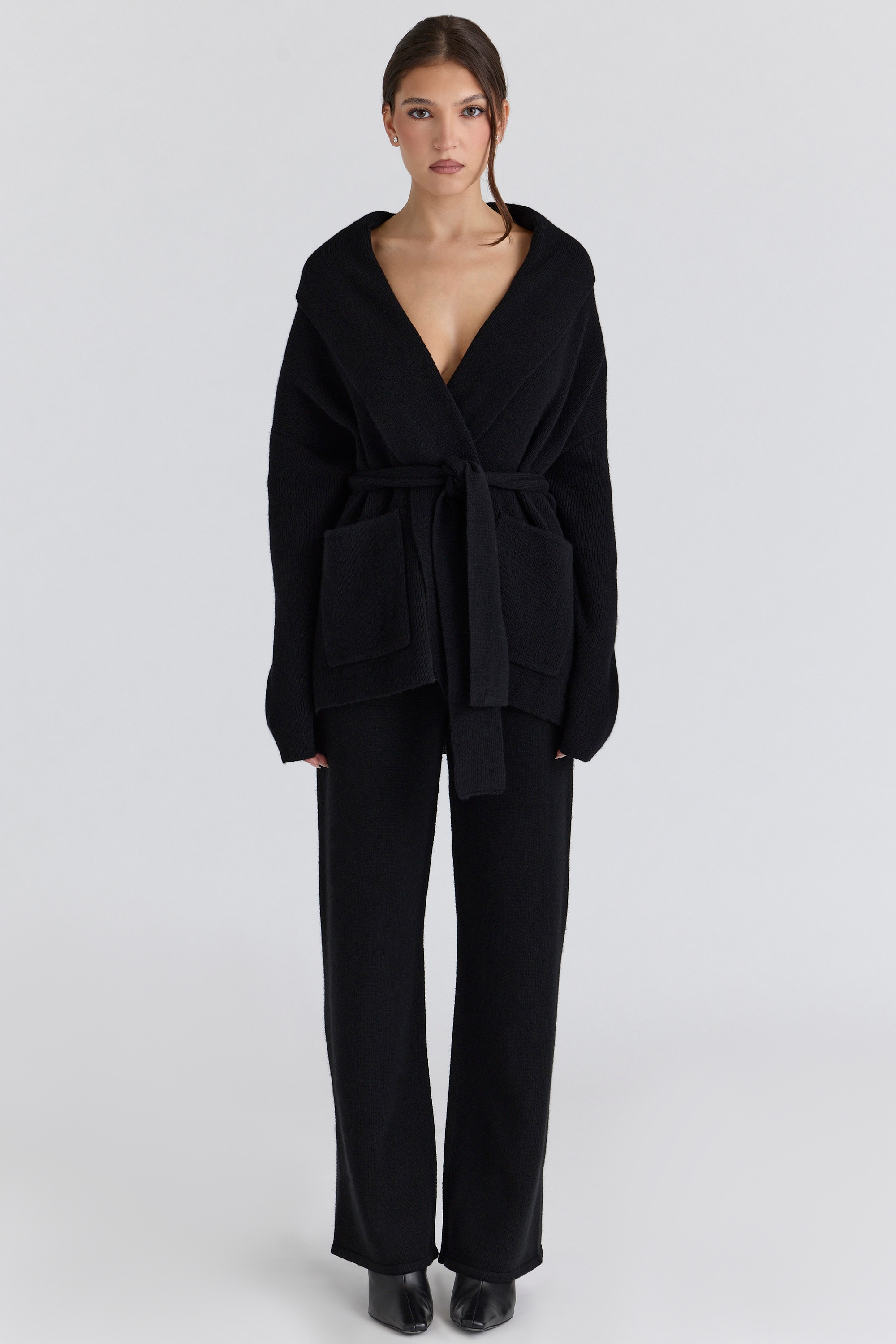 Chelsea Black Cashmere + Wool Trousers
