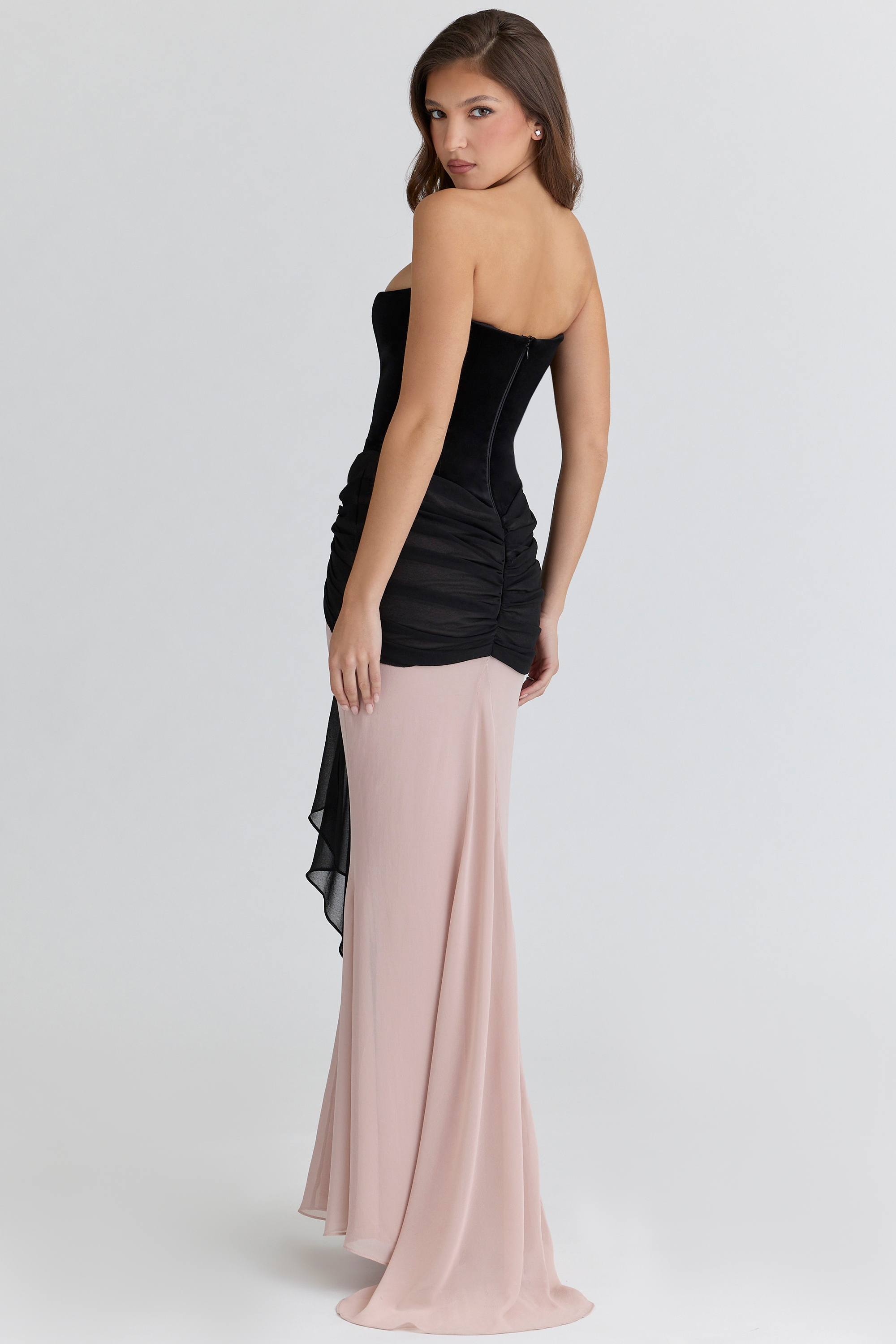 Clara  Black & Blush Chiffon Maxi Dress - Limited Edition — image 10