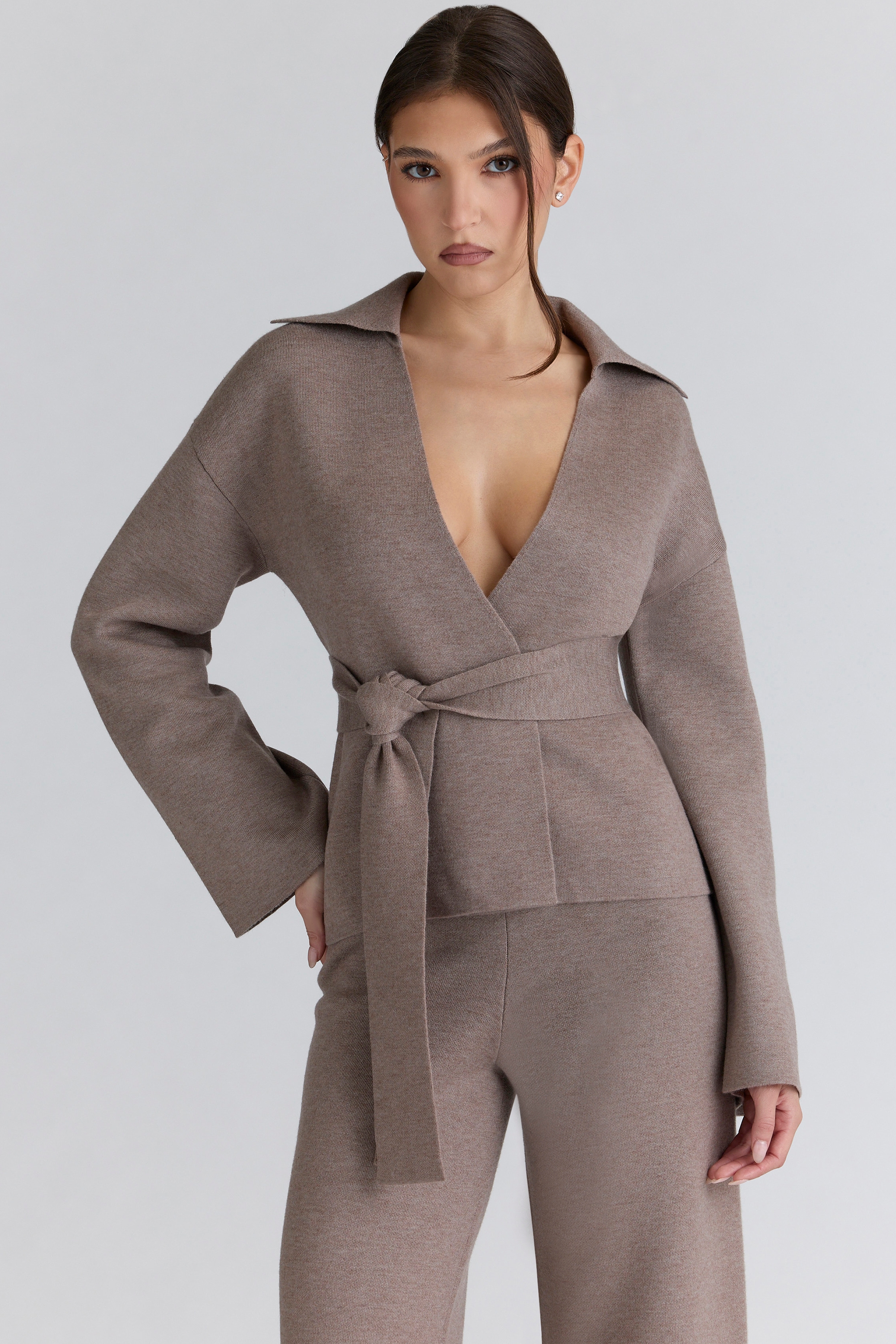 Fallon  Taupe Wool Wrap Contour Jacket — image 5
