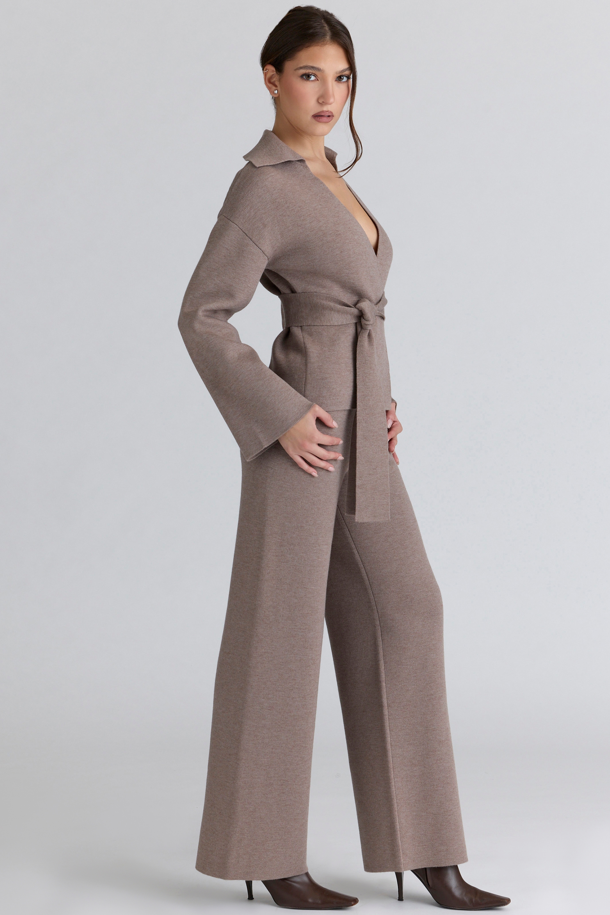 Fallon  Taupe Wool Wrap Contour Jacket — image 6