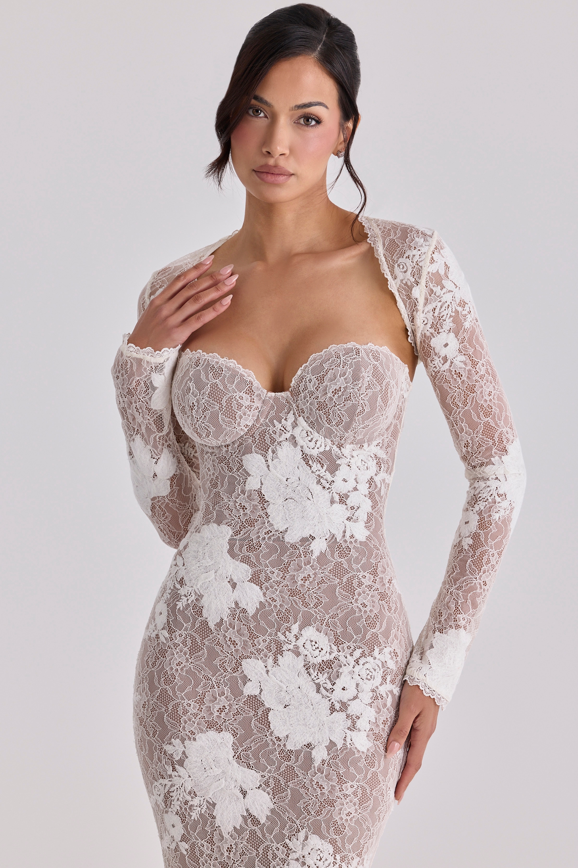 Lucienne  Ivory Embroidered Lace Maxi Dress - Limited Edition — image 5