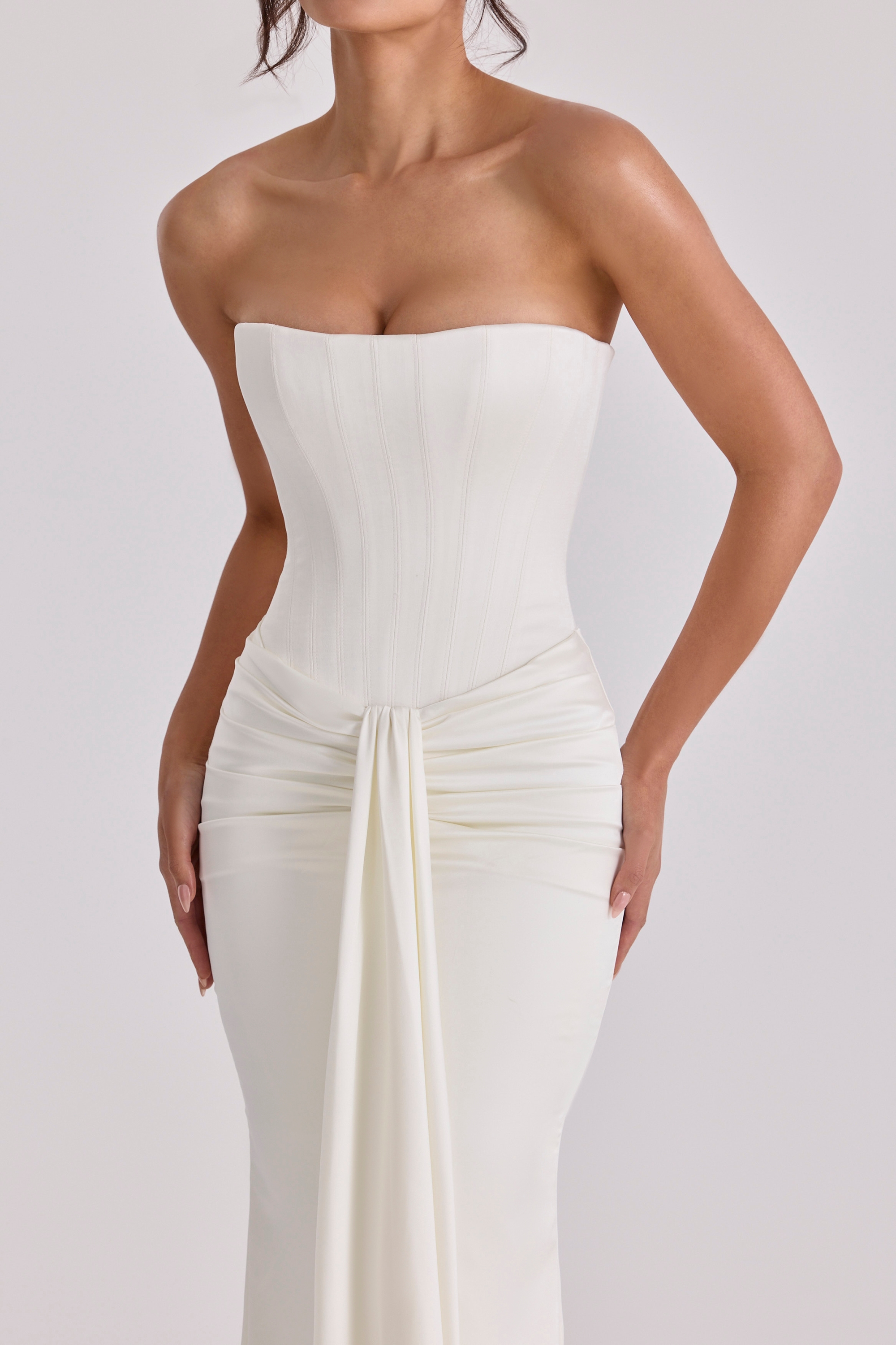 Camellia  Ivory Strapless Satin Bridal Gown — image 6