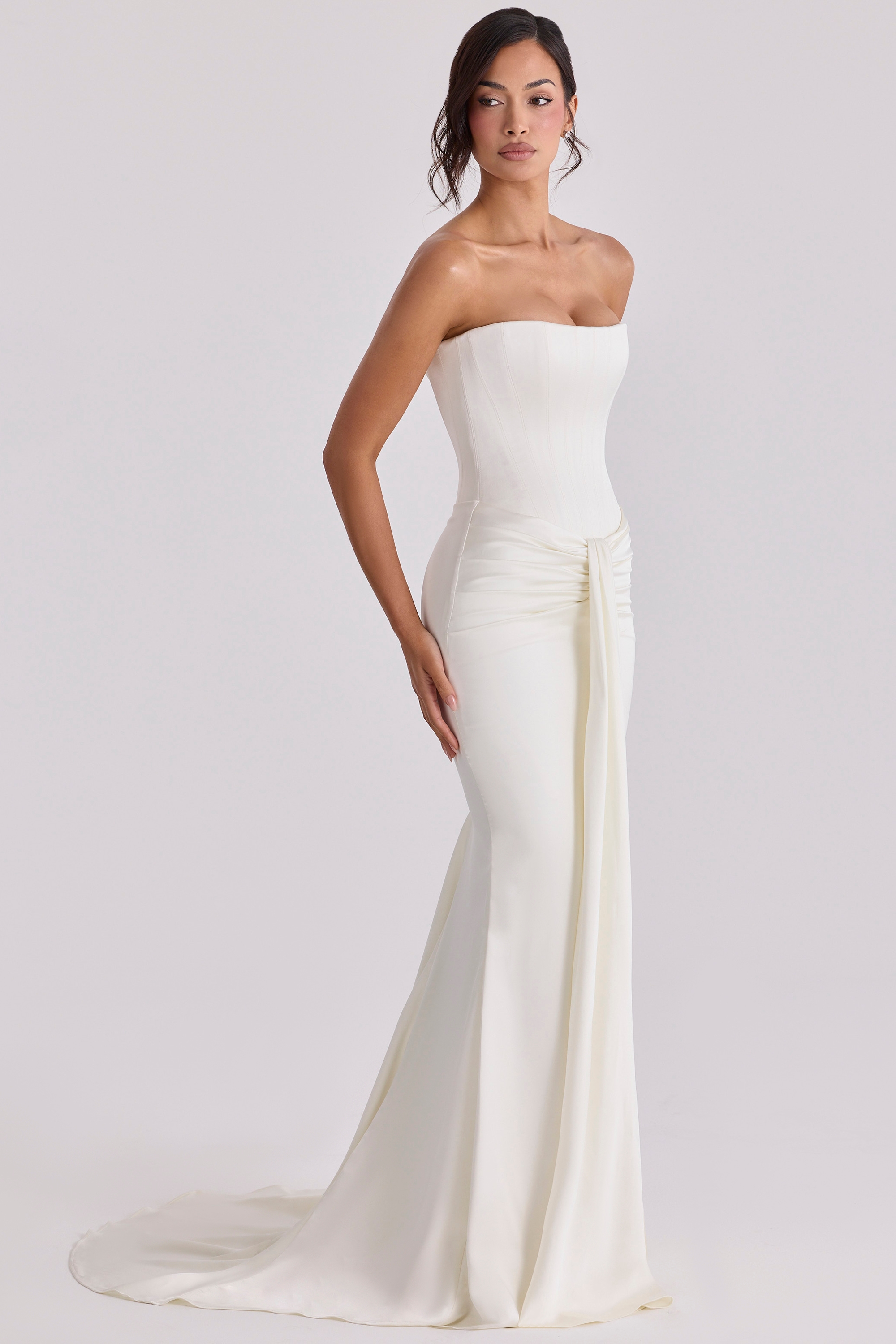 Camellia  Ivory Strapless Satin Bridal Gown — image 8