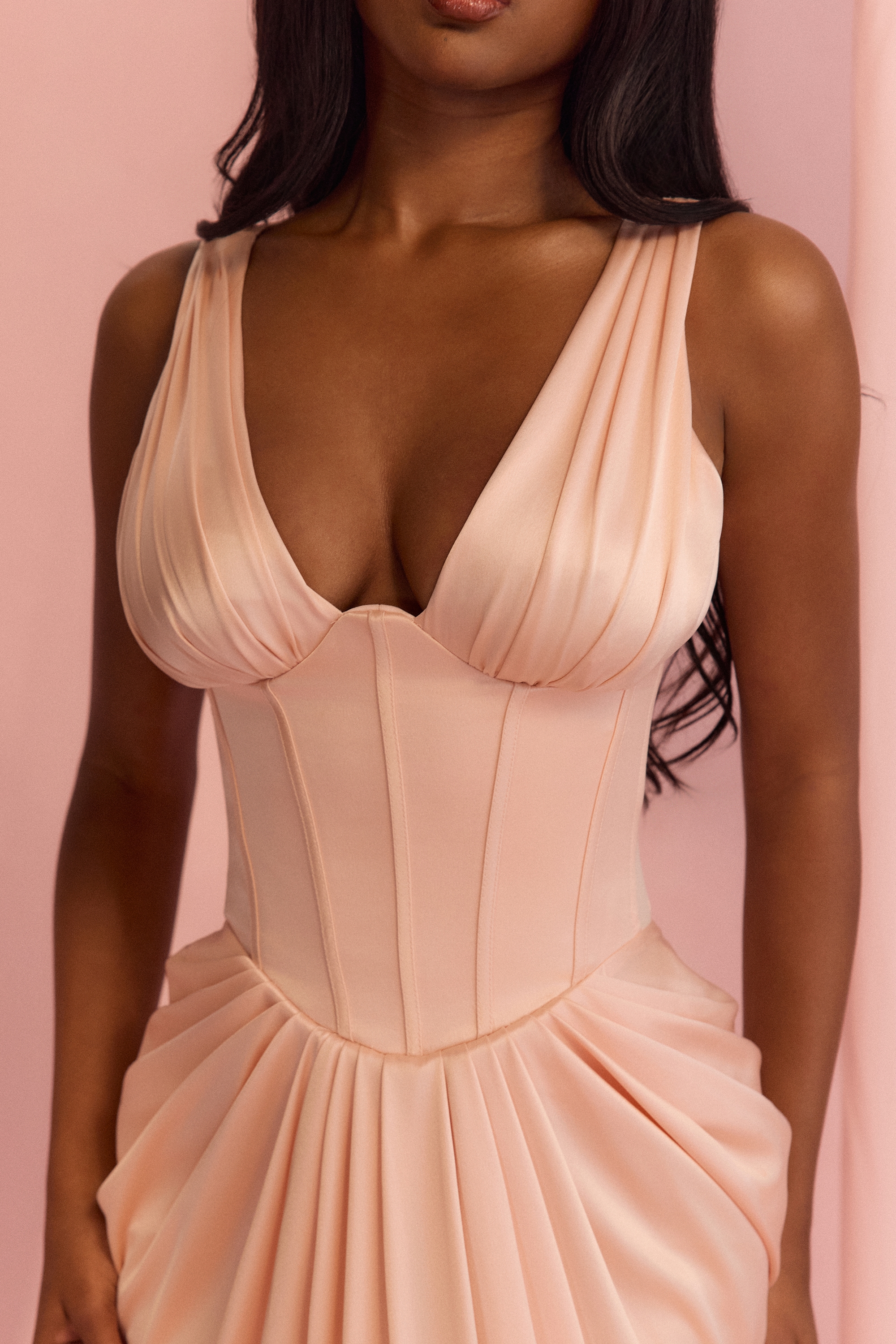 Angeline  Blush Satin Corset Maxi Dress - Limited Edition — image 6