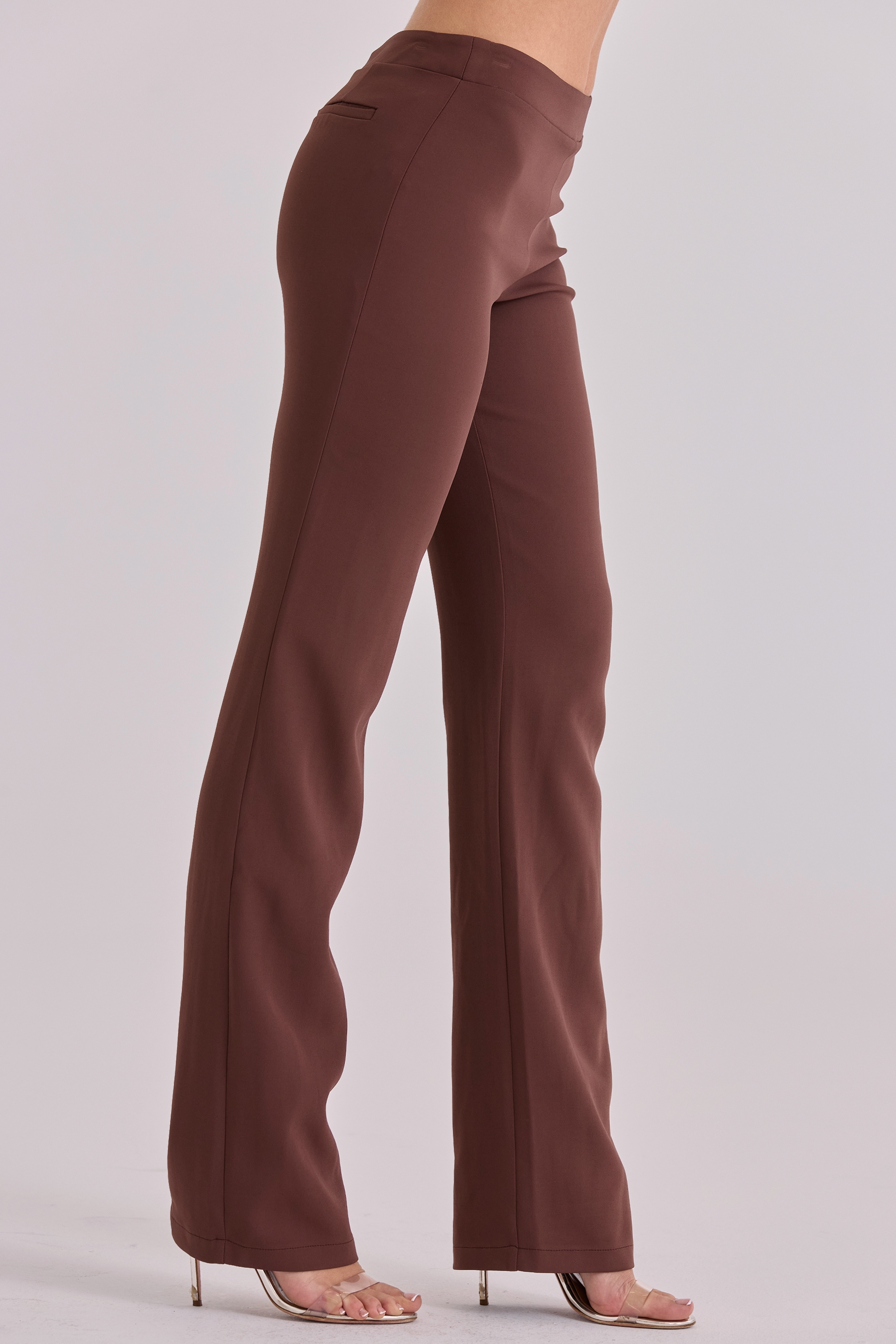 Chiara  Espresso Brown Straight Leg Trousers — image 6