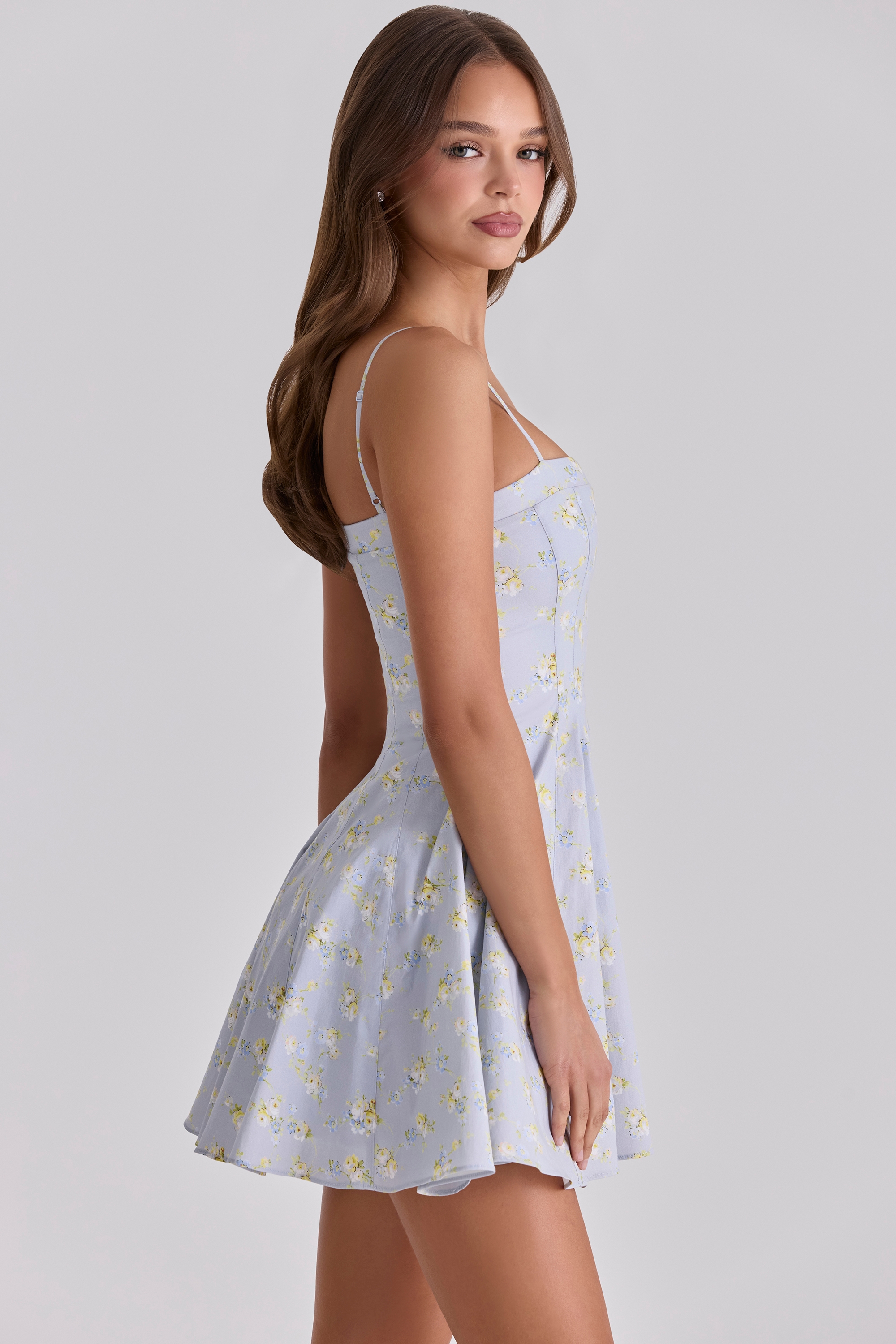 Dolly  Blue Wildflower Floral Print Cotton Mini Sundress — image 5