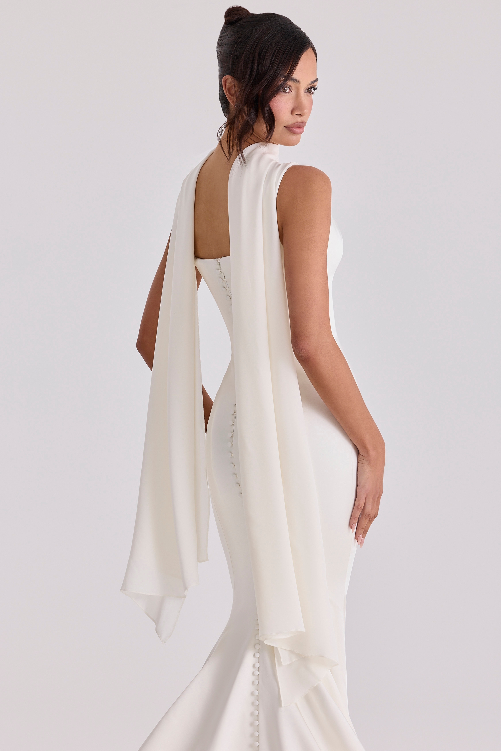 Eloise  Ivory Pure Silk Shawl — image 5